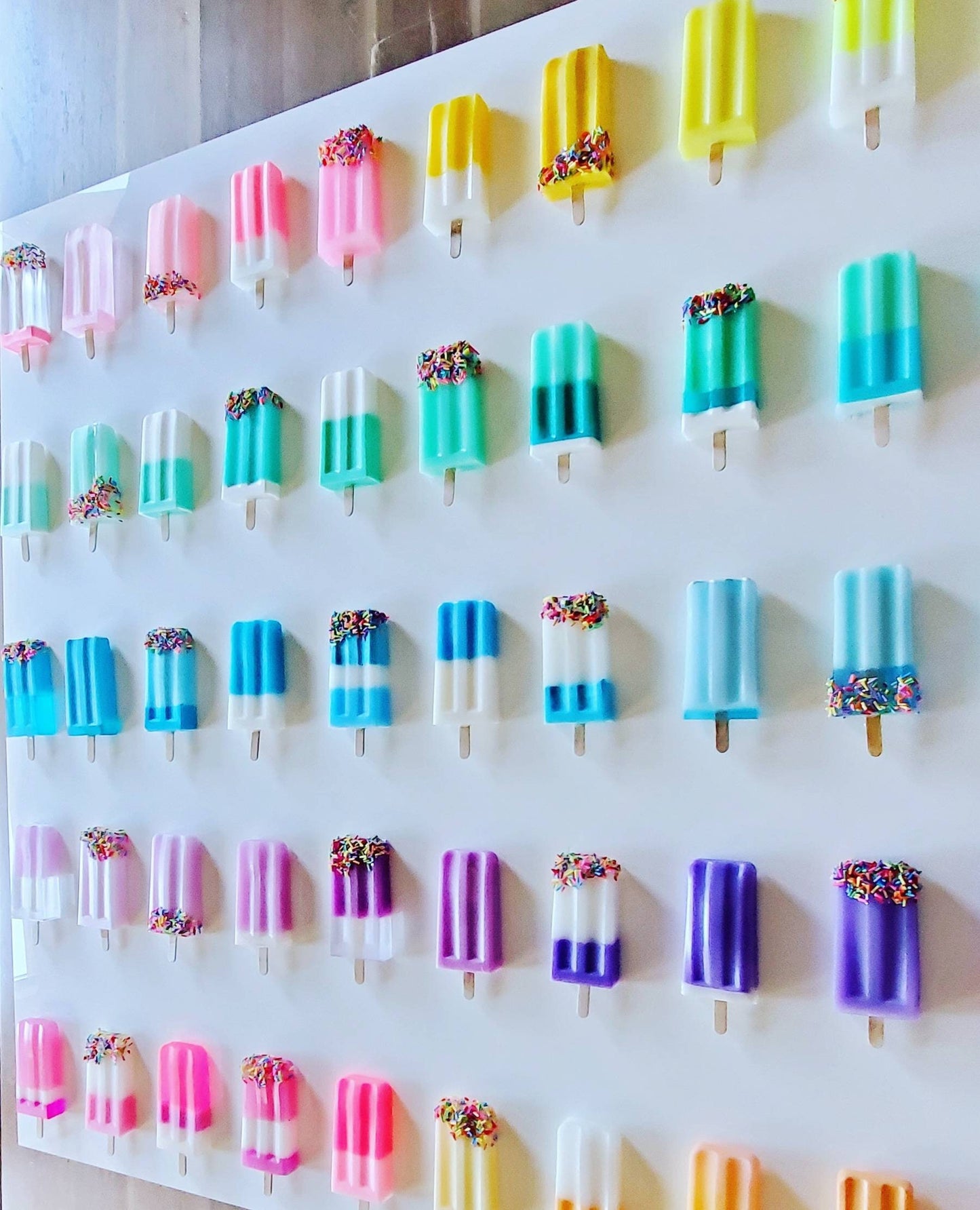 Pop Art Popsicle Wall Hanging, Home Decor,50 Popsicle Sculptures,Business Decor, Candy Wall Art, Modern Kitchen Wall Decor,Bright Visual Art