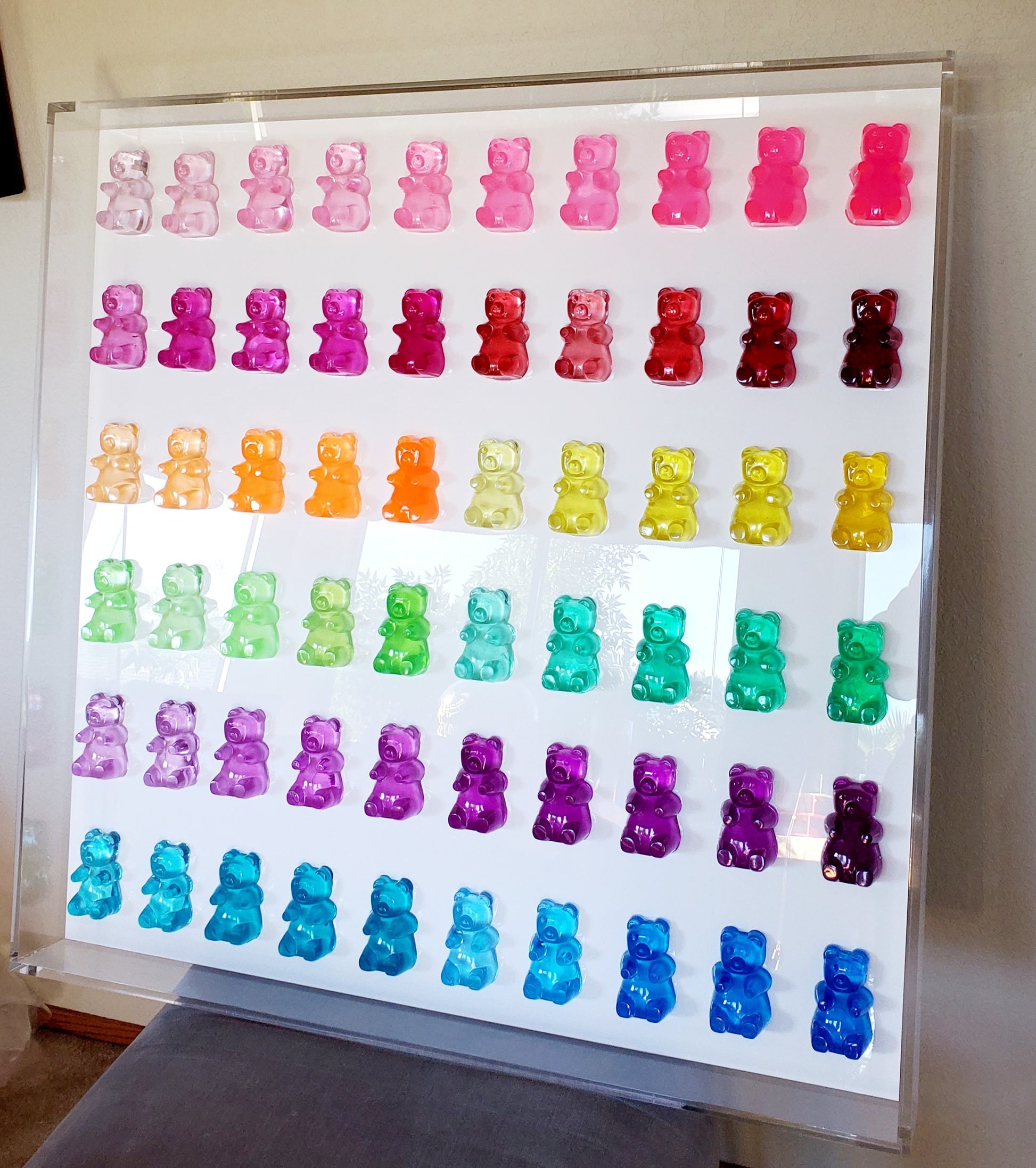 Gummy Bear Wall Decor, Modern Pop Art,75 Resin Gummy Bears,Kitchen Wall Art, Nursery Decor, Business Decor, Pop Culture Art, Custom Art,