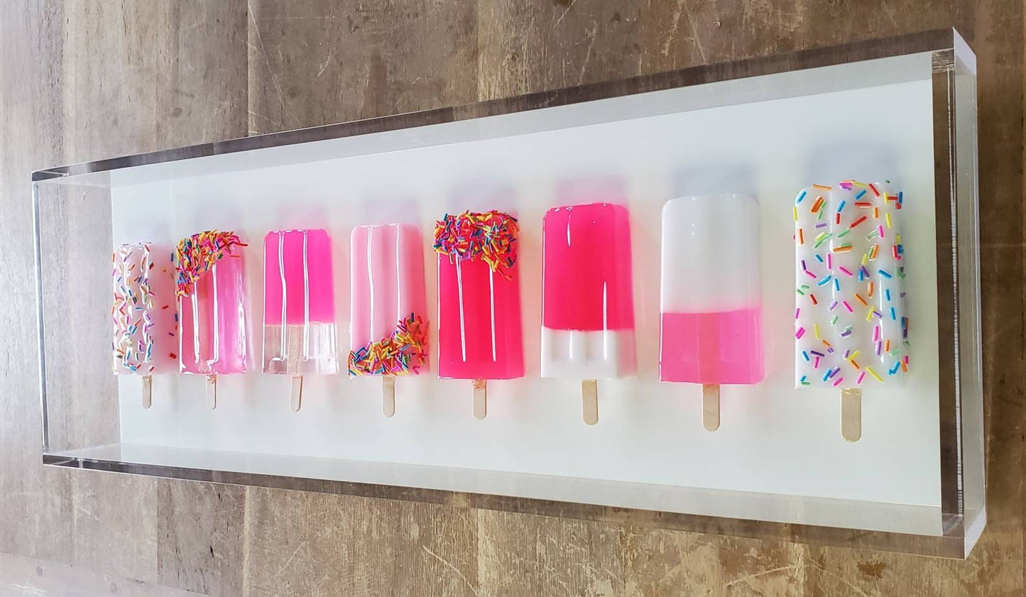 Modern Ice Cream Bar Wall Art Sculpture for Kitchen, Nursery, or Living Room Decor