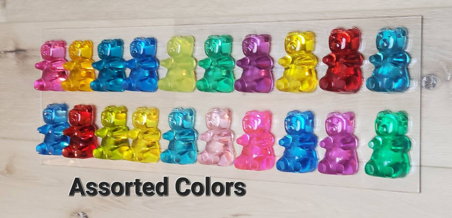 Jumbo Gummy Bear Wall Decor, Modern Pop Art, Handmade Wall Decor, Acrylic Frame,20 Neon Resin Gummy Bears,Playroom decor, Living room decor.