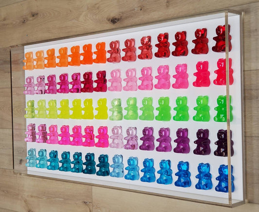 Gummy Bear Wall Decor, Modern Pop Art,75 Resin Gummy Bears,Kitchen Wall Art, Nursery Decor, Business Decor, Pop Culture Art, Custom Art,