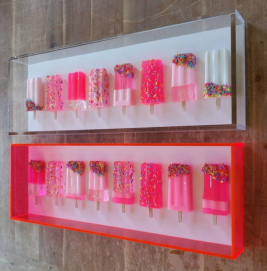 Modern Ice Cream Bar Wall Art Sculpture for Kitchen, Nursery, or Living Room Decor