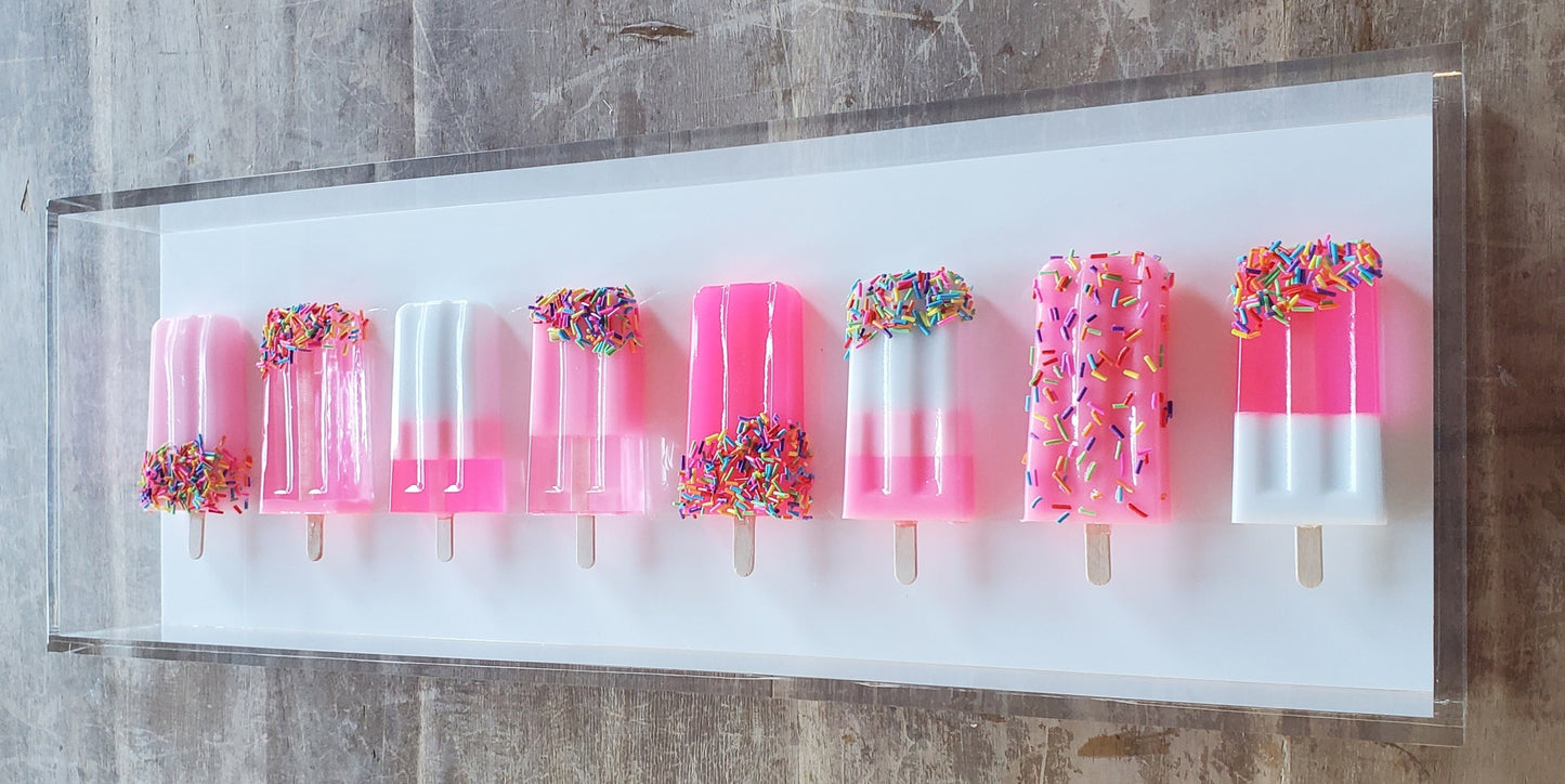 Modern Ice Cream Bar Wall Art Sculpture for Kitchen, Nursery, or Living Room Decor