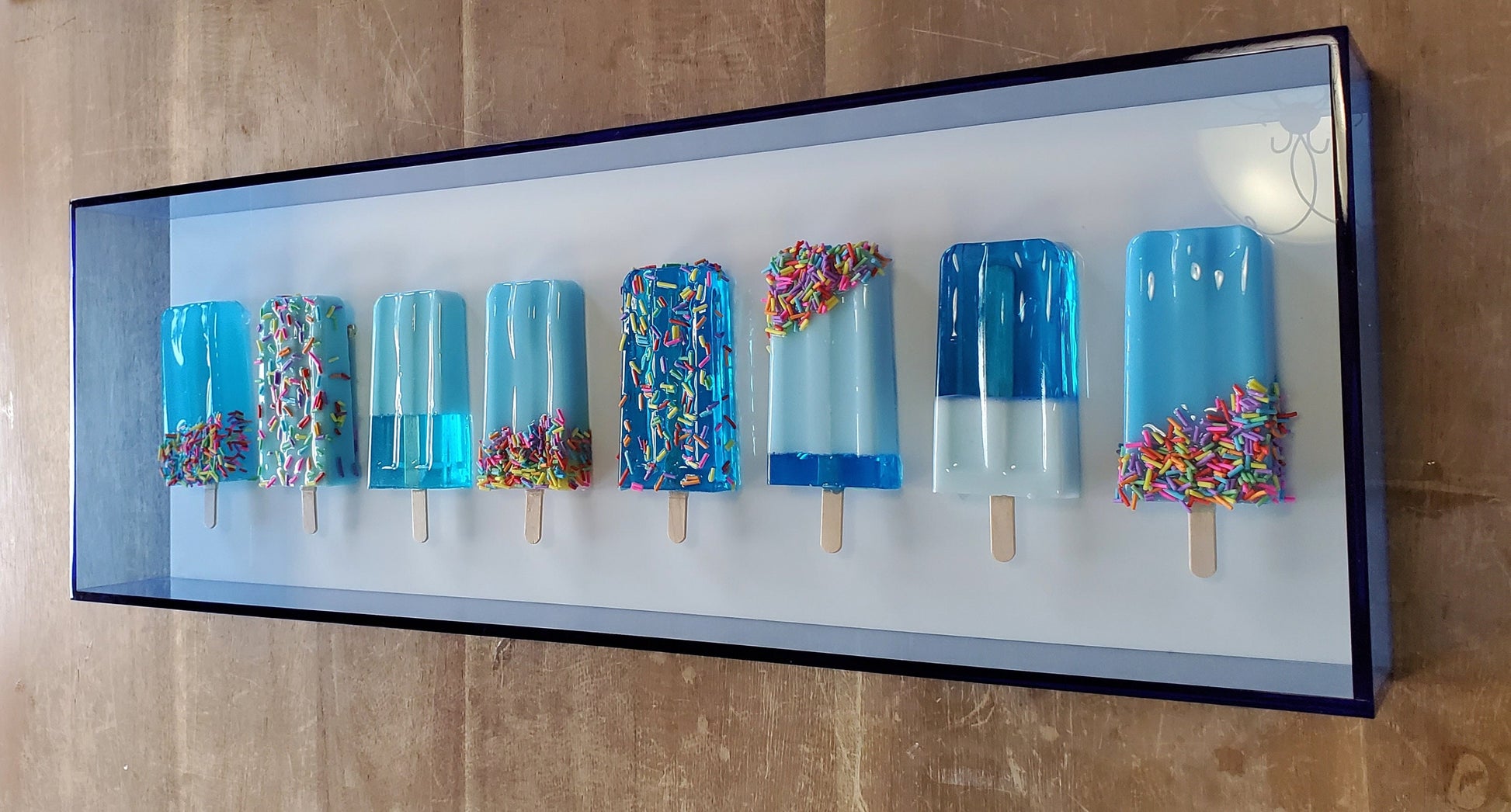 Ice Pop Wall Art: 3D Shadow Box Sculpture, Neon Colors