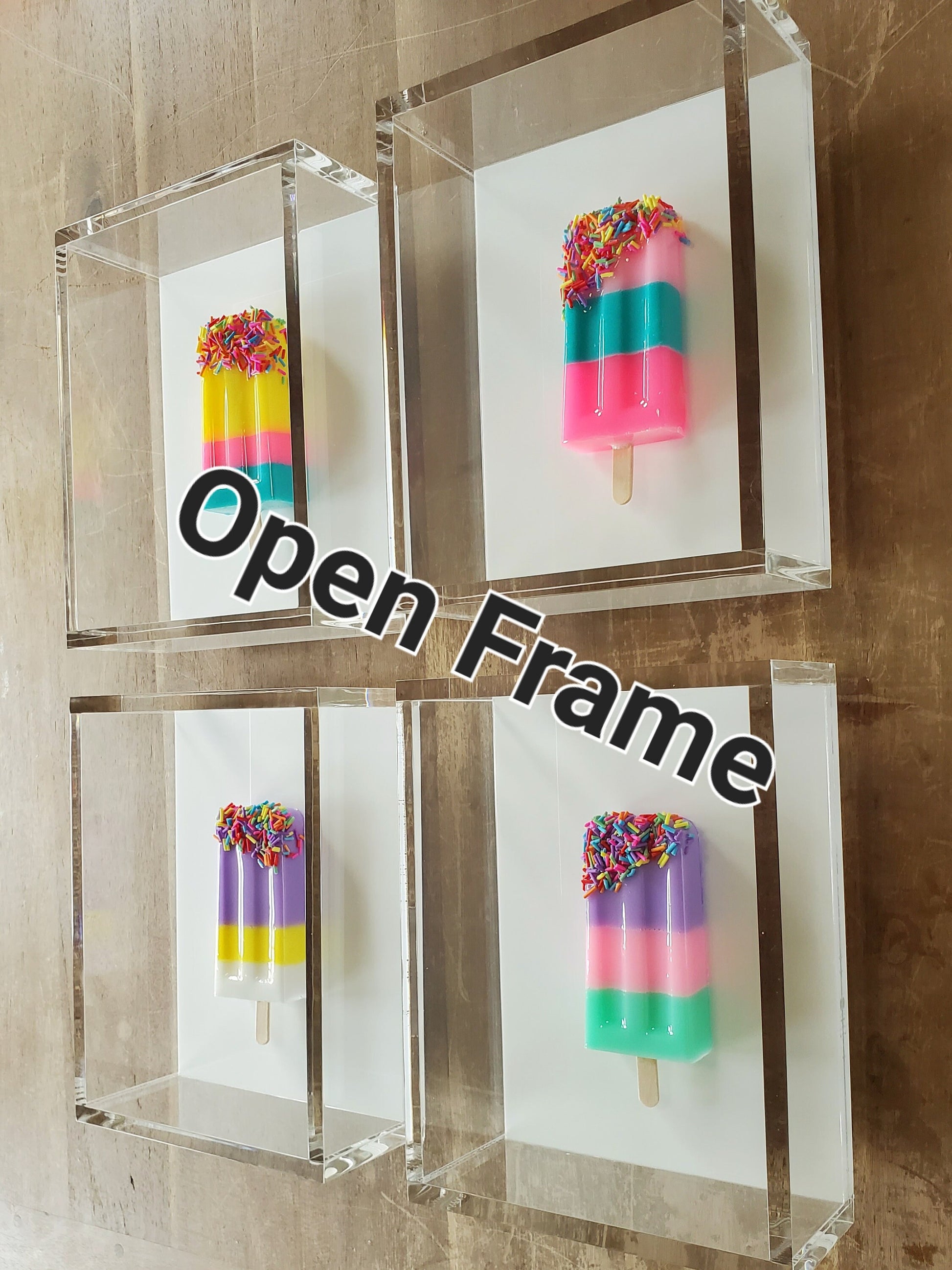 Pop Art, 1 Popsicle Wall Hanging, Luxury Wall Art, 1 Popsicle Sculptures,Acrylic Frame, Modern Pop Art, Retro Candy Art, Mothers Day Gift.