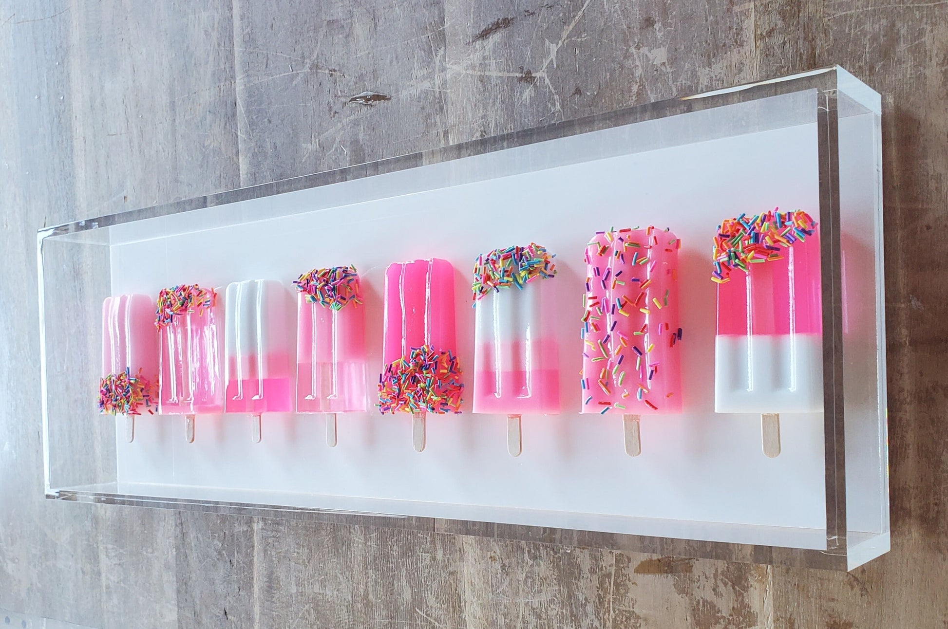 Resin Ice Pop Wall Art, Custom Neon Kids Decor