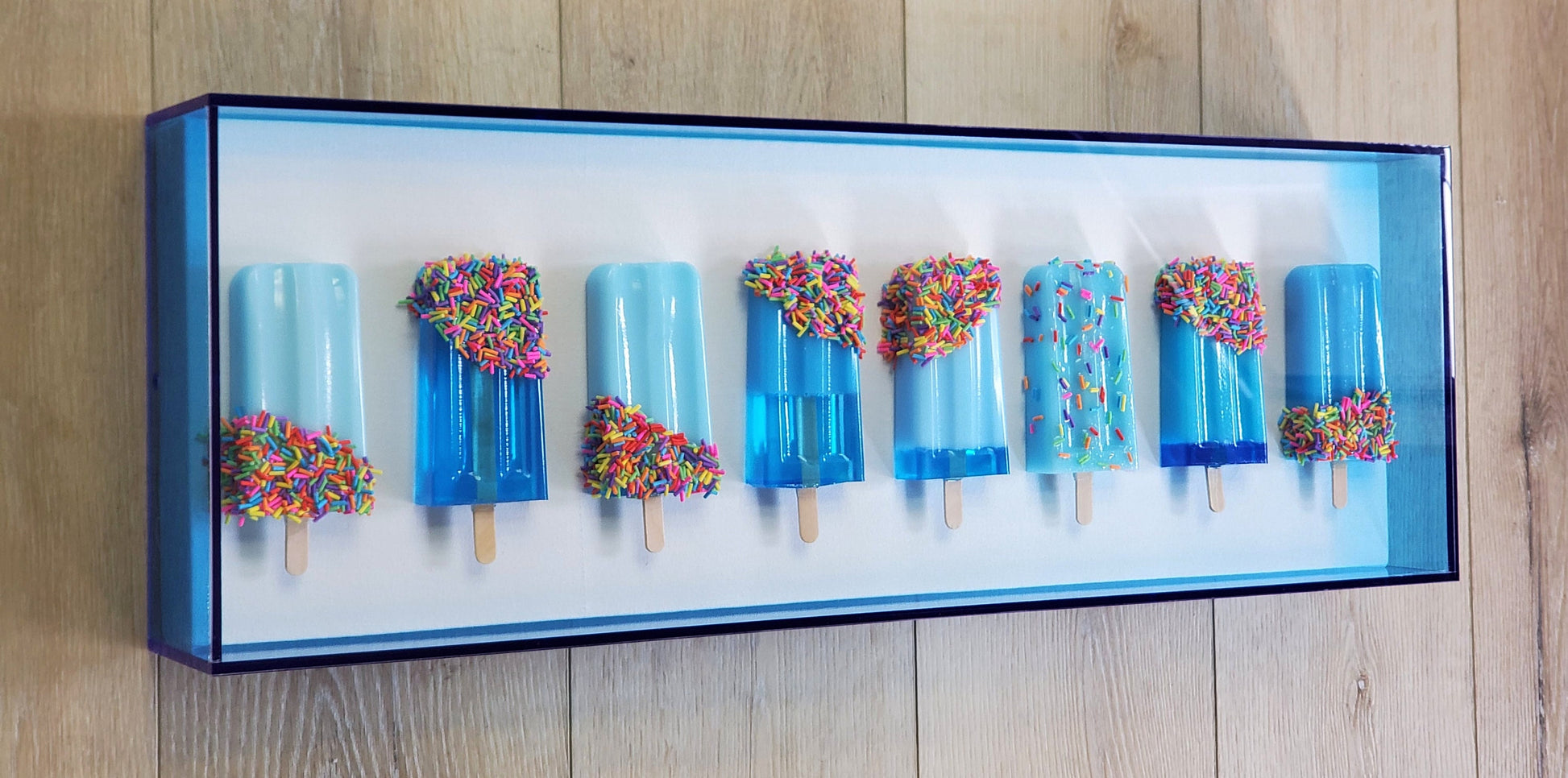 Customizable Resin Ice Pop Wall Art: 3D Shadow Box Sculpture