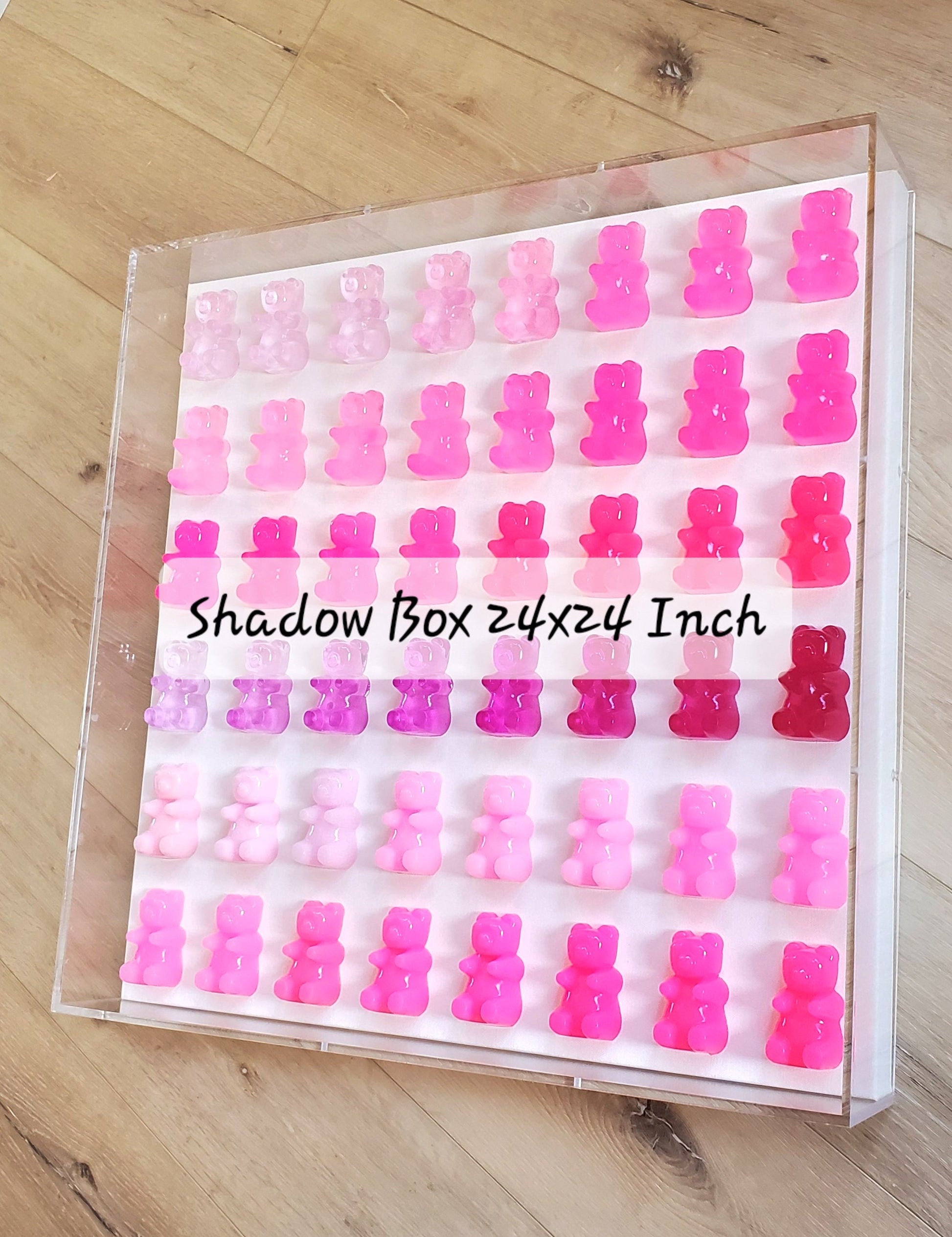 Giant Resin Gummy Bear Shadow Box | Candy Wall Art, Statement Piece, Modern Interior Design, Bright Ombré Colors, Luxury Interior Decor