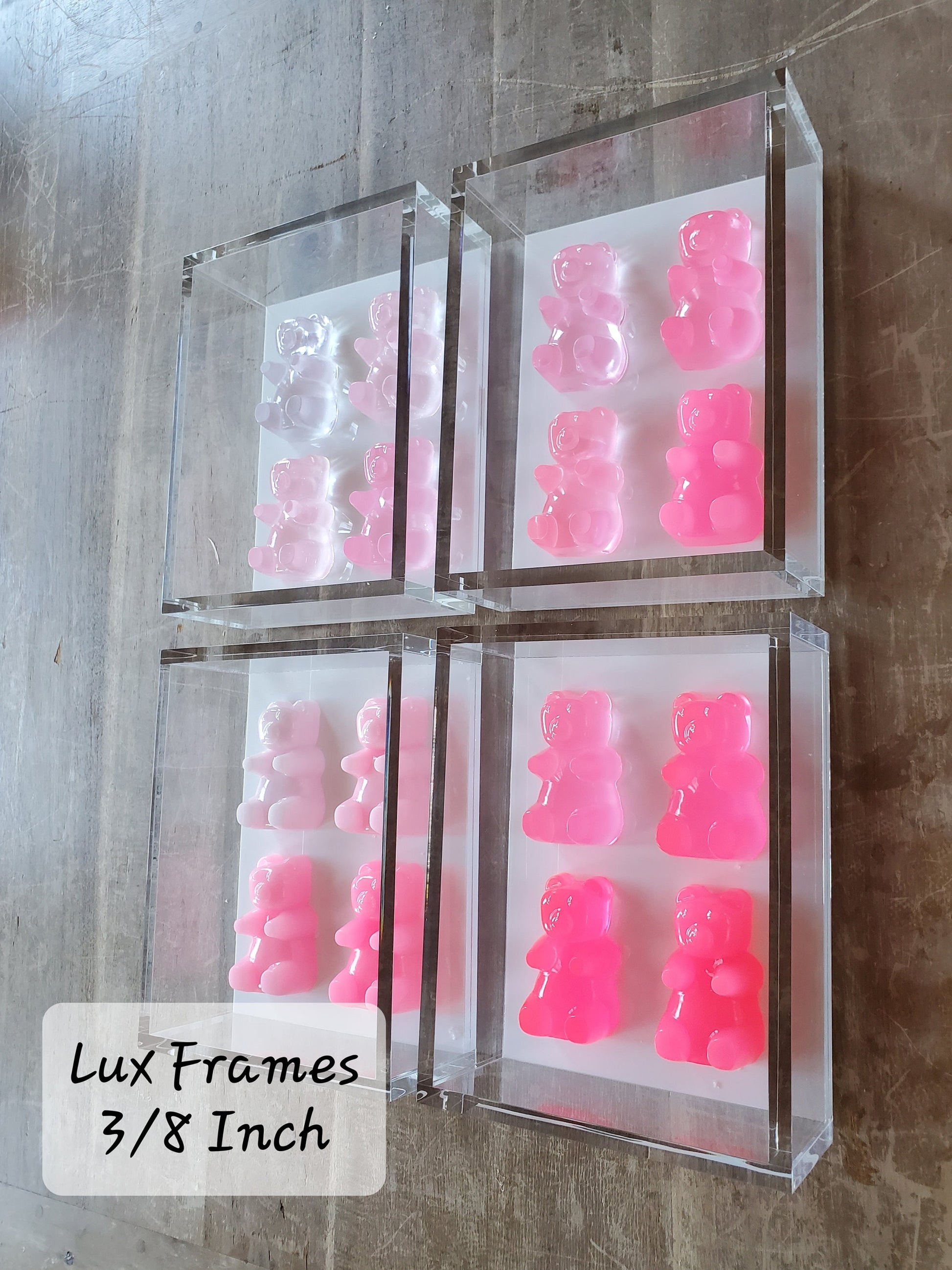 Nursery Wall Hanging, Gummy Bear Wall Art, 4 Gummy Bear Sculptures, 1 Frame, BoHo Nursery Decor, Nursery Art, Gift For Any Occasion.
