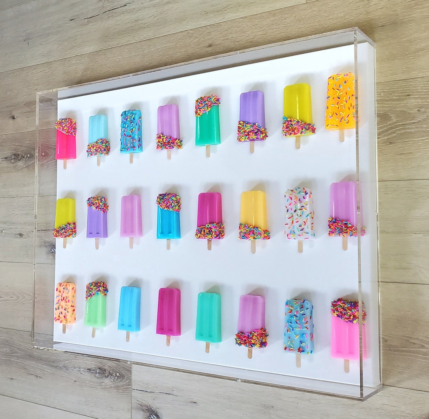 Resin Ice Cream Pop Art Wall Decor: Handmade Shadow Box Acrylic