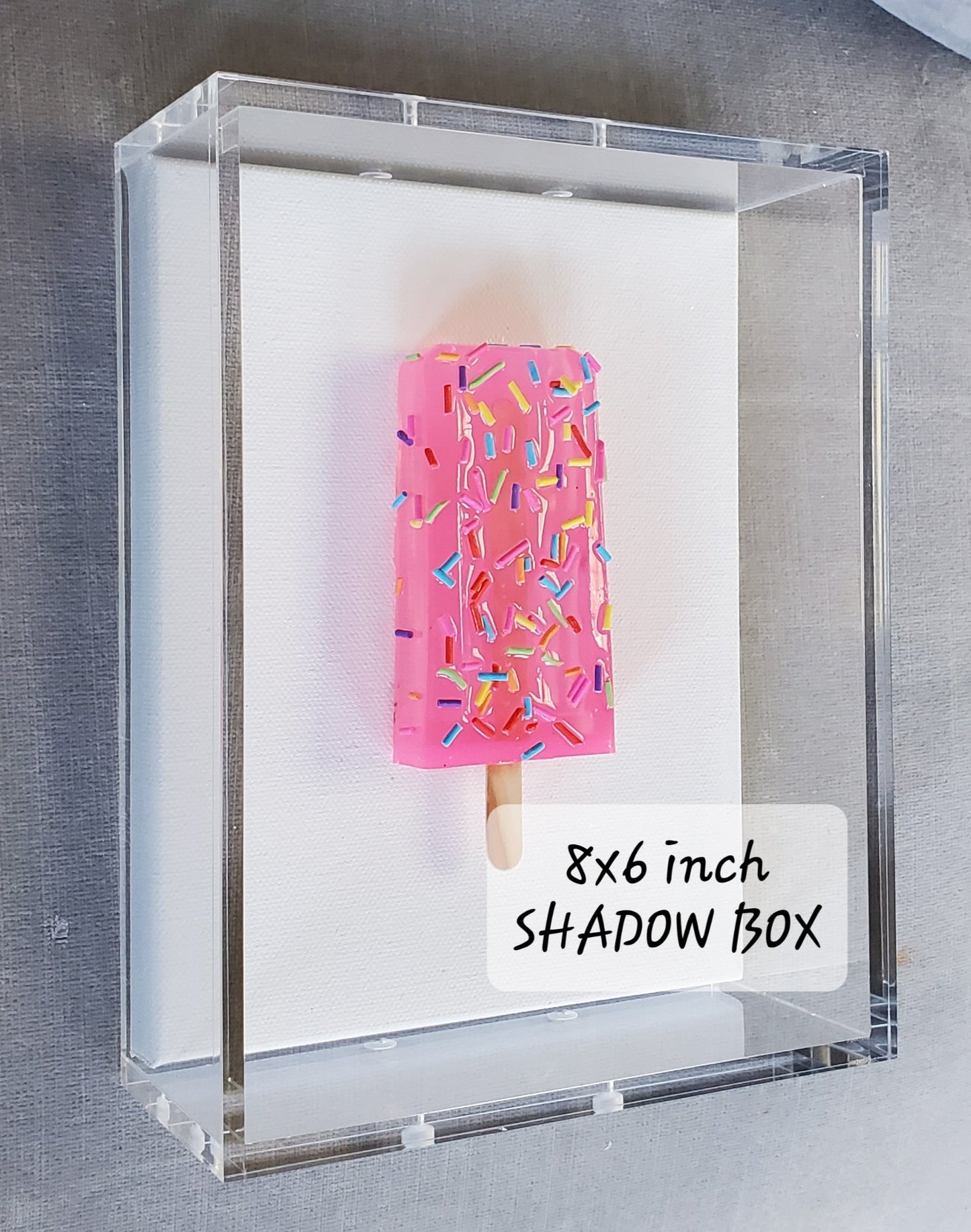 Candy Inspired Ice Pop Shadow Box Art: Handmade Resin Sculpture, Modern Wall Decor