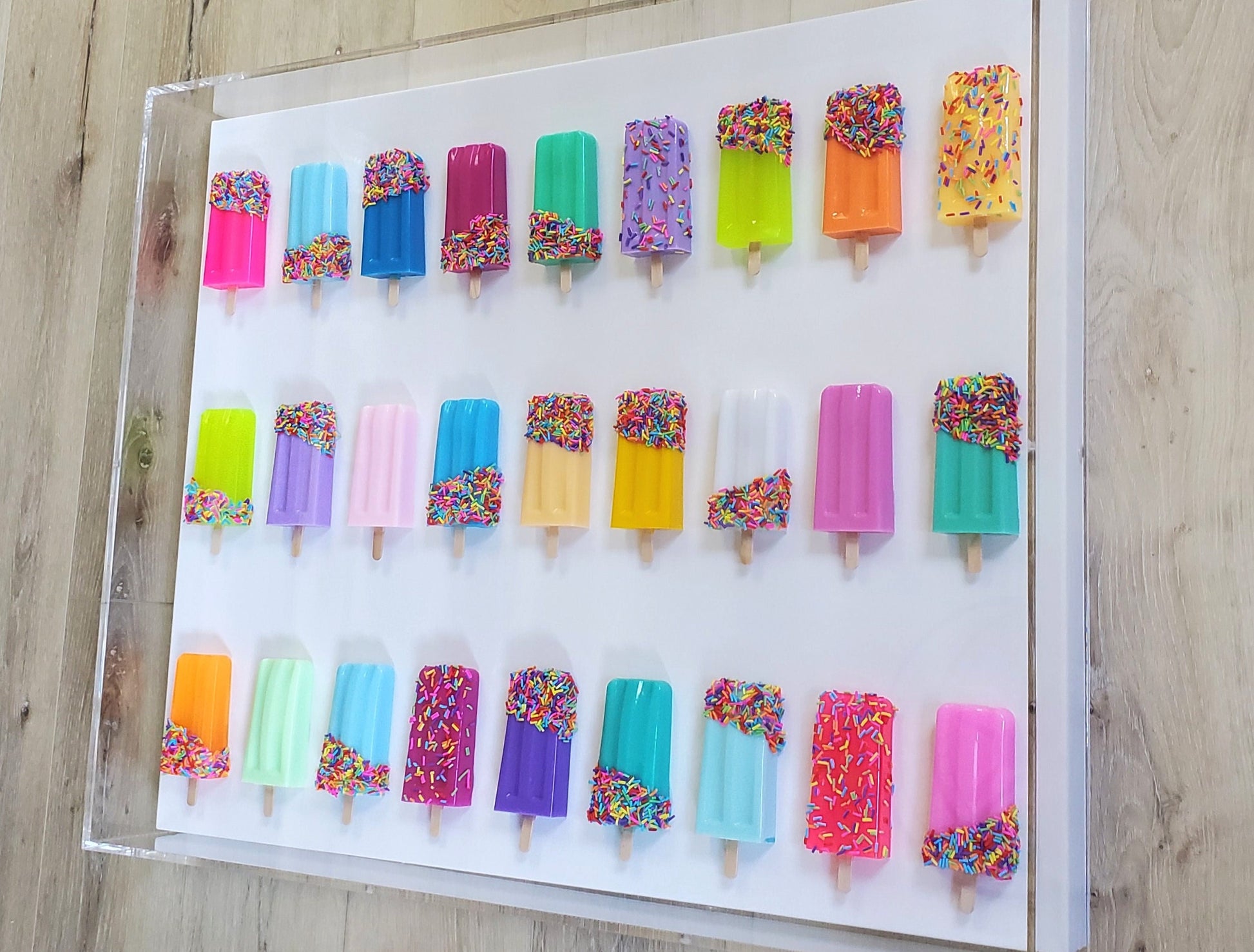 Resin Ice Cream Pop Art Wall Decor: Handmade Shadow Box Acrylic