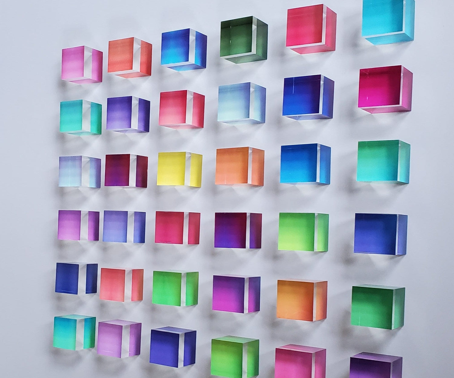 Minimalist Block Art,3D Wall Art ,Modern Art,Custom Visual Art,Innovative Vibrant Bold Ombré Colors Office Art,CommercialArt,Modern Cube Art