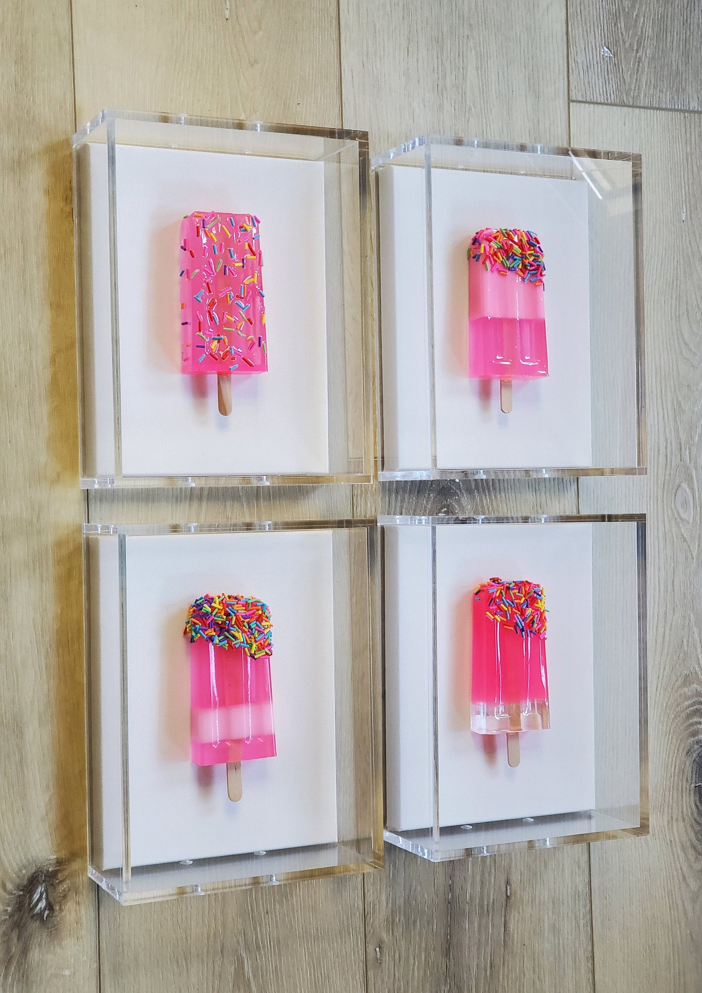 Popsicle Wall Hanging, Luxury Wall Art, 1 Popsicle Sculptures, 1 Frame, Modern Pop Art, Bright Candy Art, Gift For Any Occasion