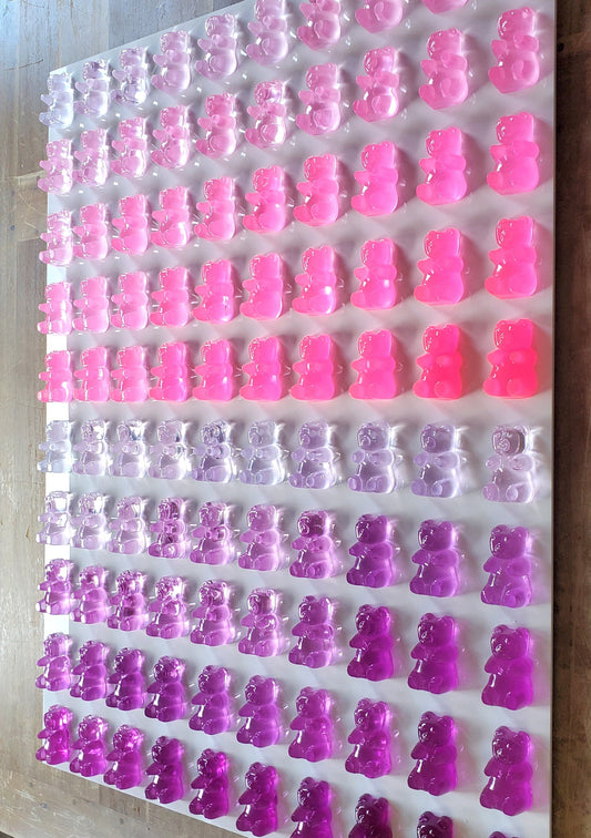 Vibrant Candy Gummy Resin Bear Wall Art: Custom Design Decor Sculpture