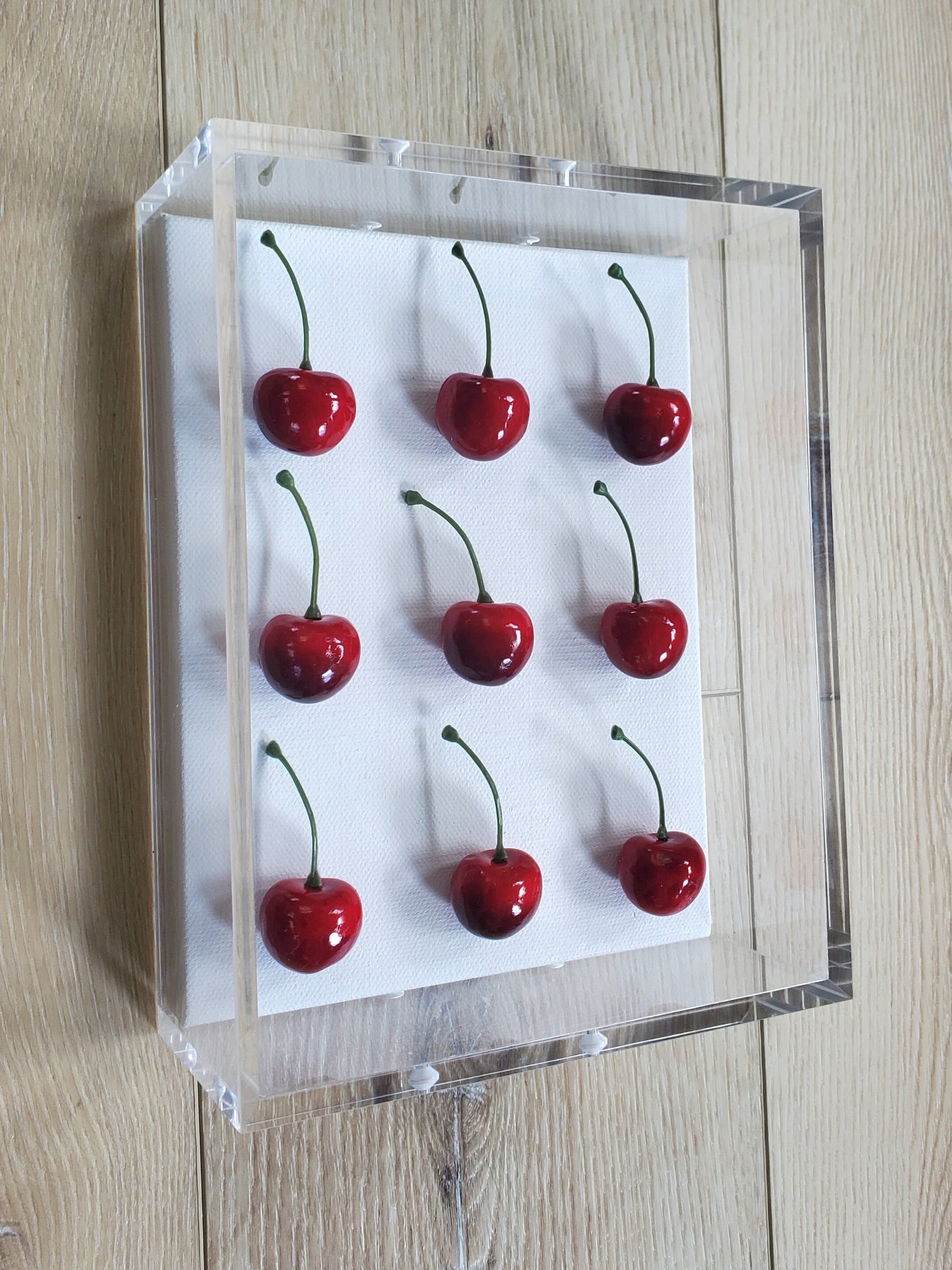 Cherry Wall Art, Kitchen Wall Art, Pop Art,Cherry Wall Hanging, Luxury 3D Wall Art, 1 Shadow Box, Modern Pop Art, Unique Gift, Birthday Gift