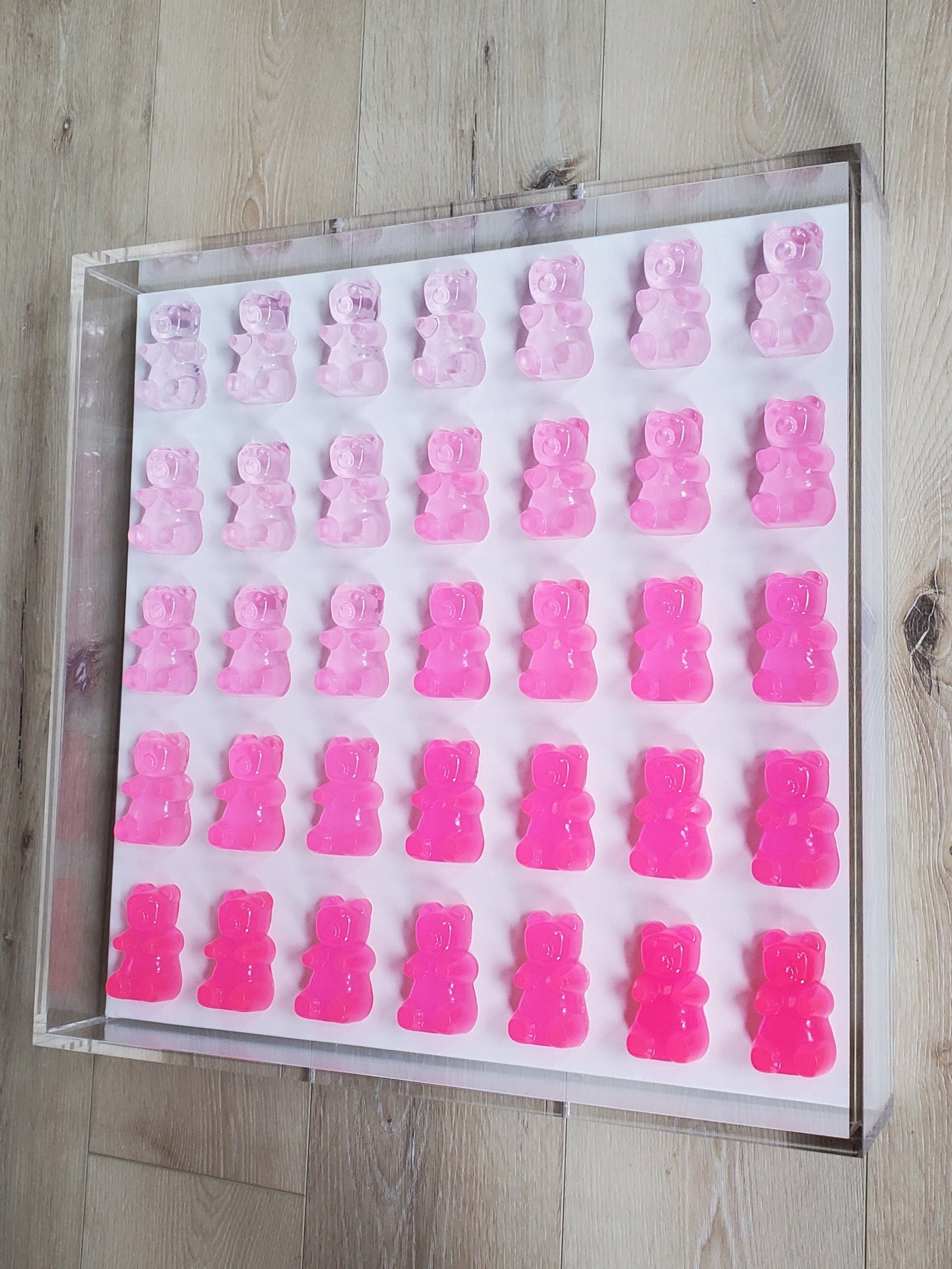 Pop Art Candy Inspired Resin Bear Wall Decor: Modern Candy Inspired Shadow Box Art