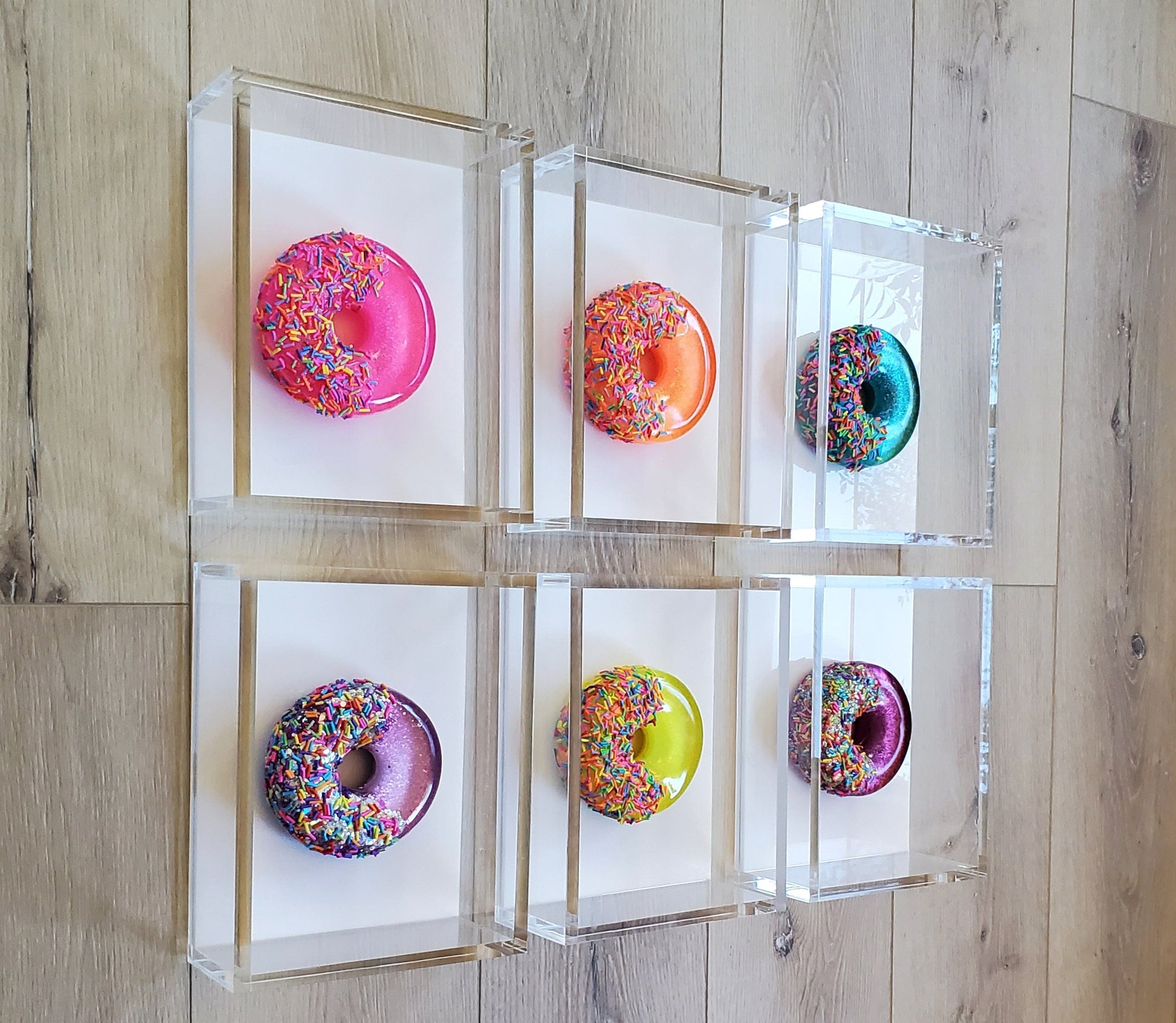 Donut Wall Art, 1 Luxury Open Frame, 1 Donut, Visual Modern Decor, Wall Art, 3D Pop Art, Modern Art, Candy Art, Pop Art Decor, Kitchen Decor