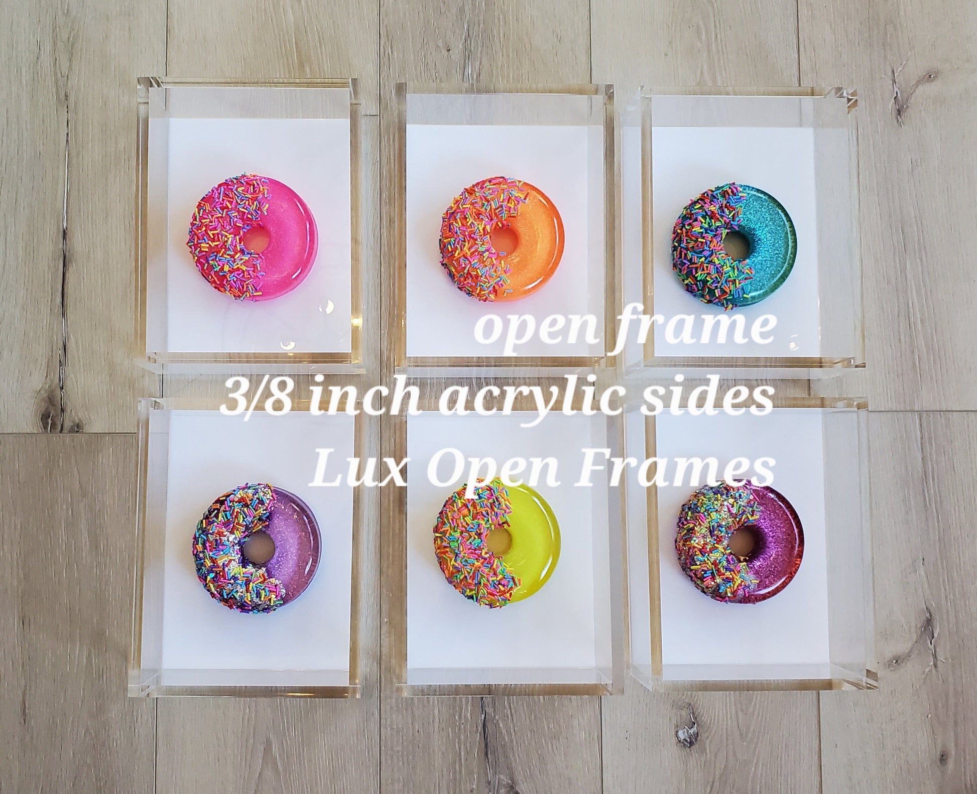 Donut Wall Art, 1 Luxury Open Frame, 1 Donut, Visual Modern Decor, Wall Art, 3D Pop Art, Modern Art, Candy Art, Pop Art Decor, Kitchen Decor