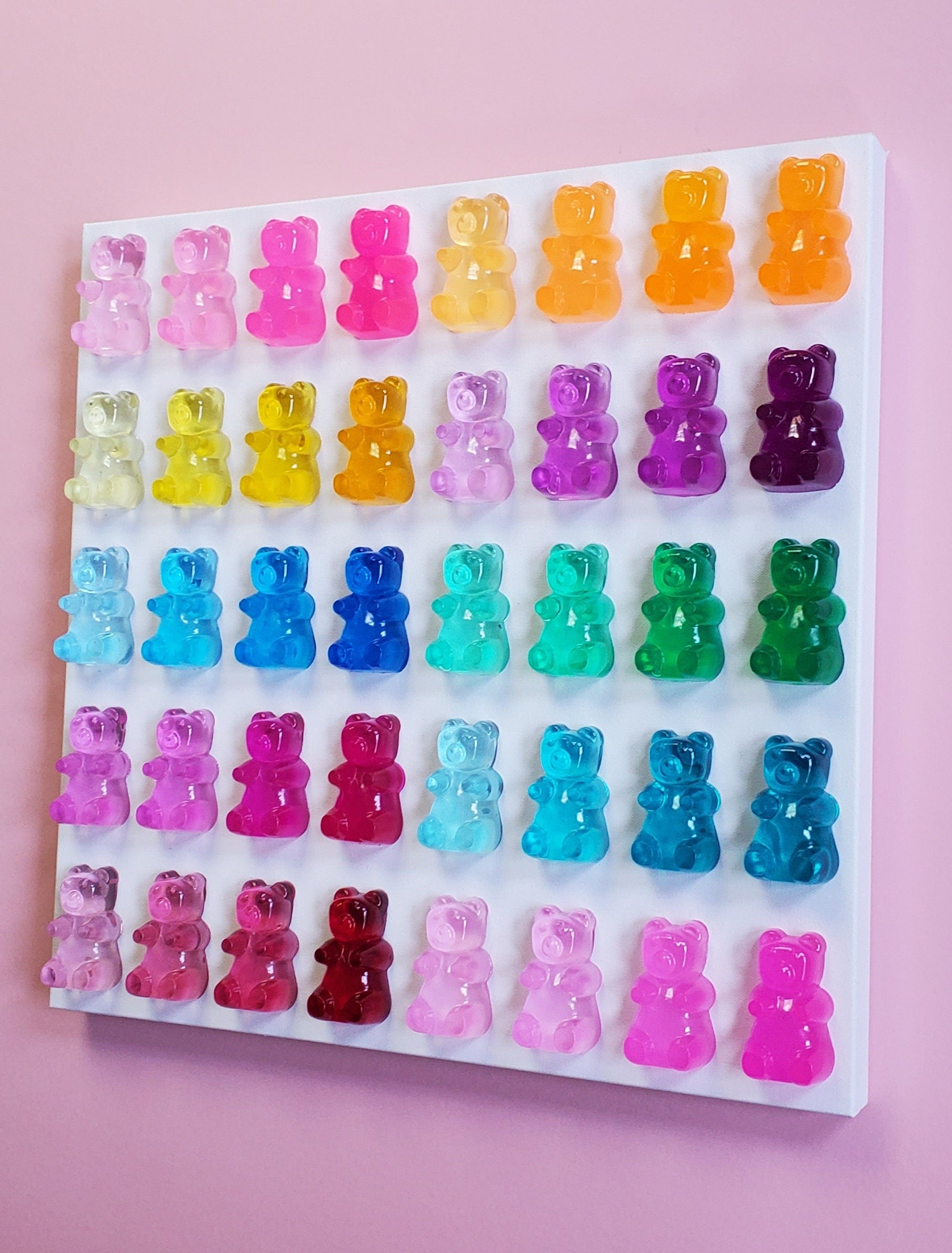 Canvas Wall Decor, Modern Pop Art,Rainbow 3D Gummy Bears, Kitchen Wall Art, Pop Art, Luxury Nursery decor, Candy Art, Retail, Gift.