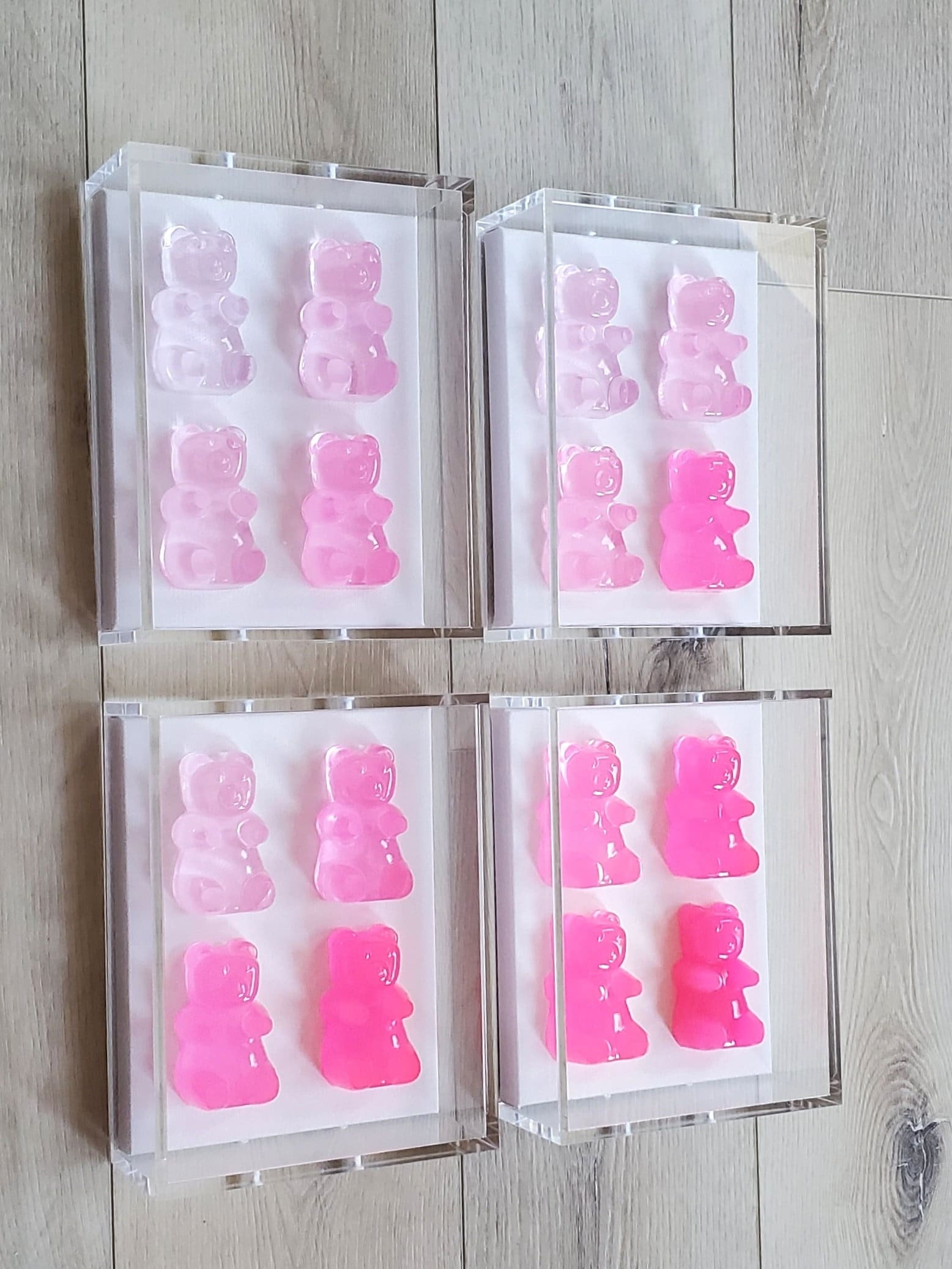 Sets of Four Candy Inspired Shadow Box Art: Whimsical Nursery Wall Art