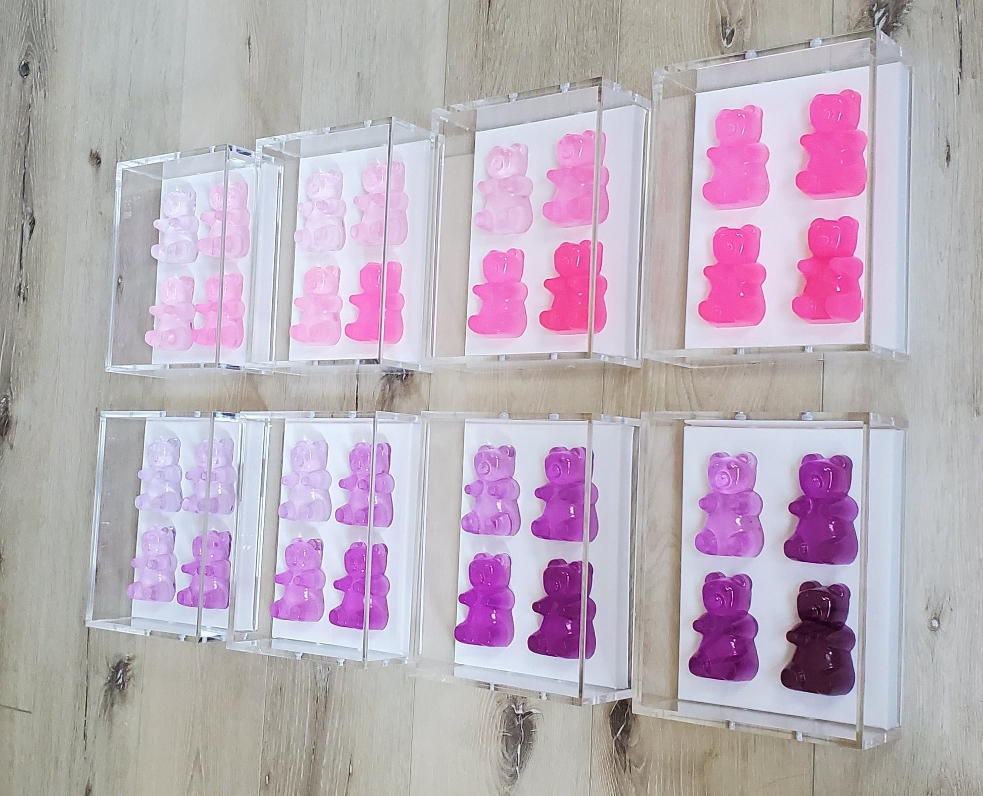 Gummy Bear & Ice Cream Bar Shadow Box Art - Candy Resin Wall Decor Customizable Colors