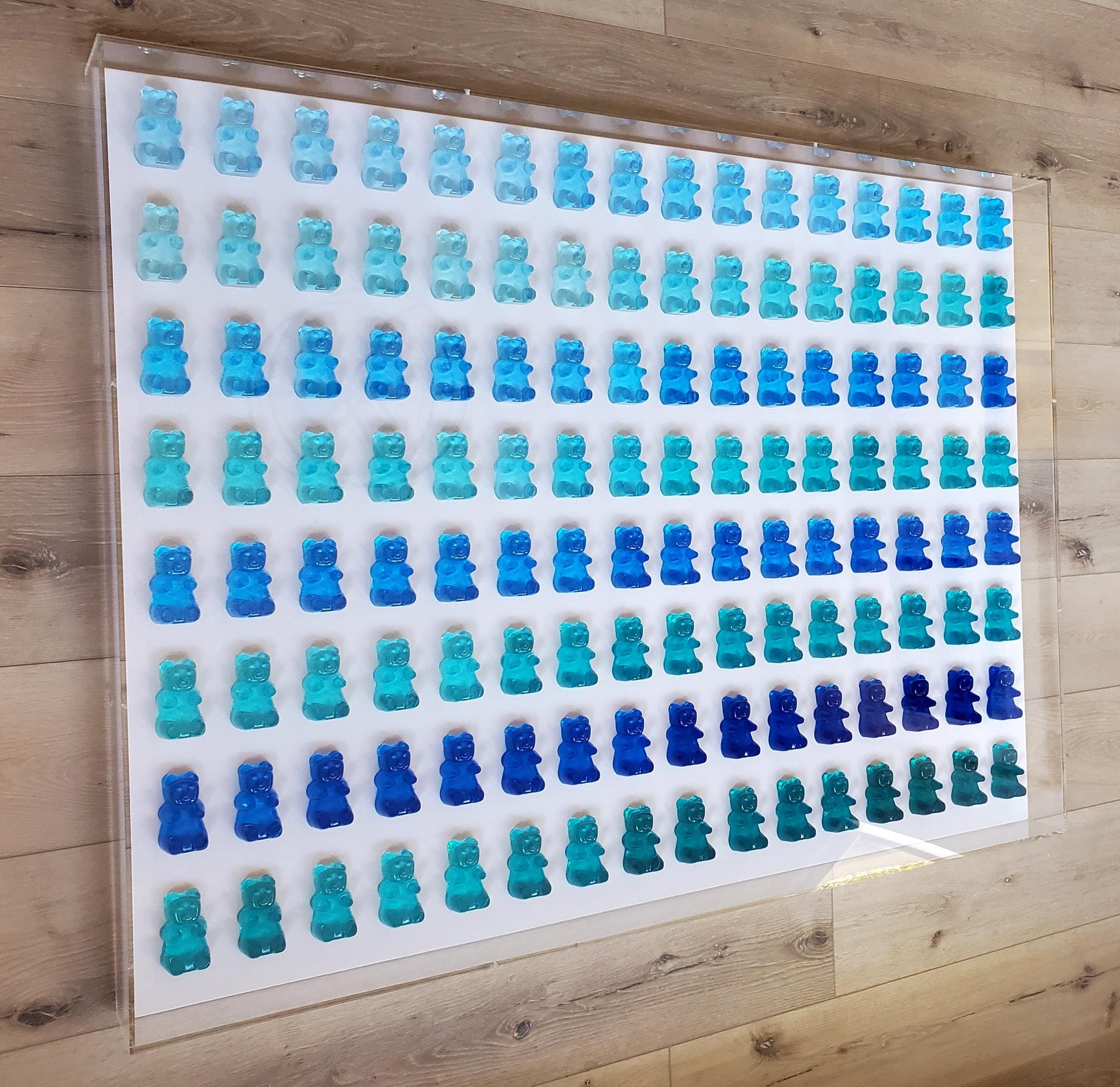 Candy-Inspired Resin Bear Shadow Box: 3D Pop Art Wall Decor