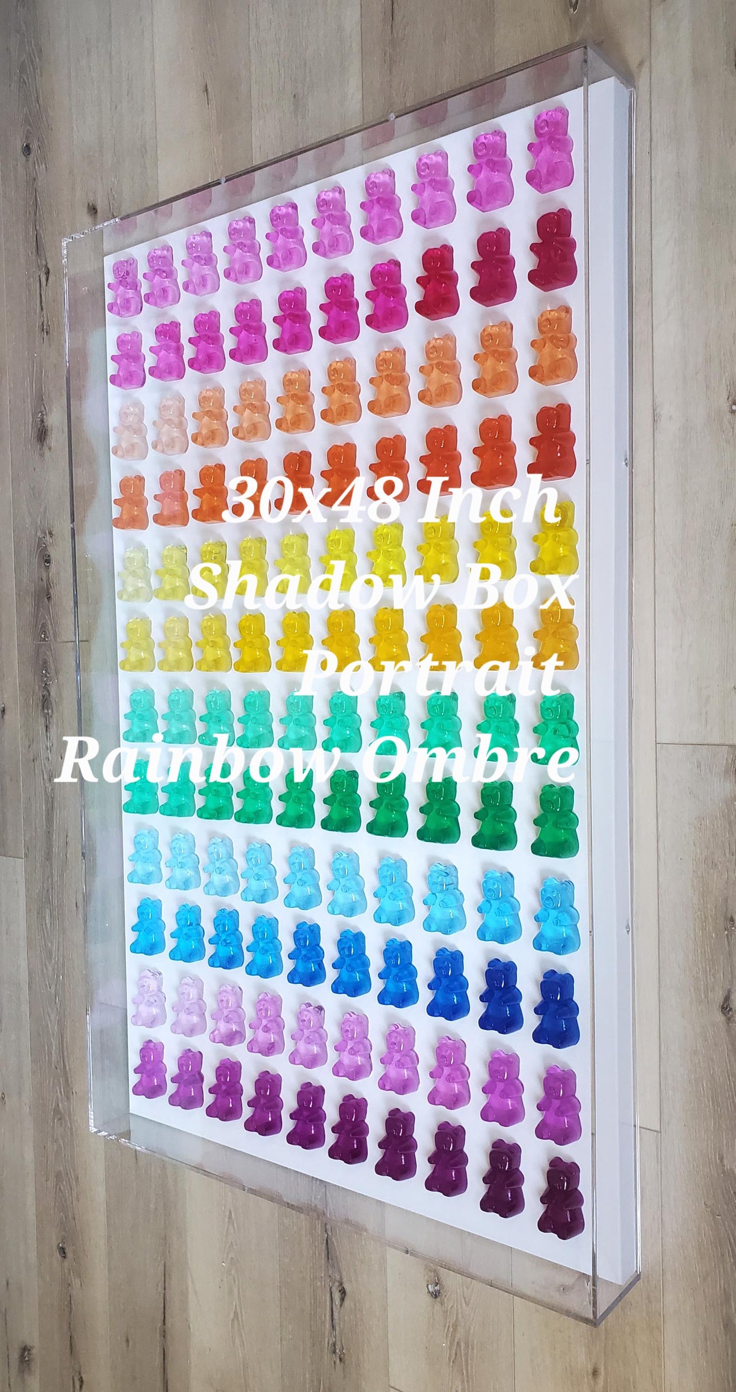 Giant Resin Gummy Bear Framed Wall Decor: 3D Pop Art Shadow Box Customize Art