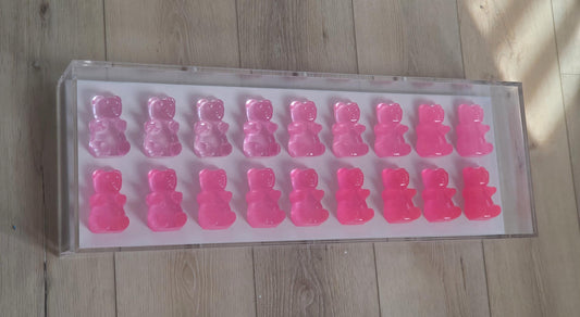 Resin Candy Bear Shadow Box Art: Whimsical Kids Room Decor (24x8x3 inch Frame Size)