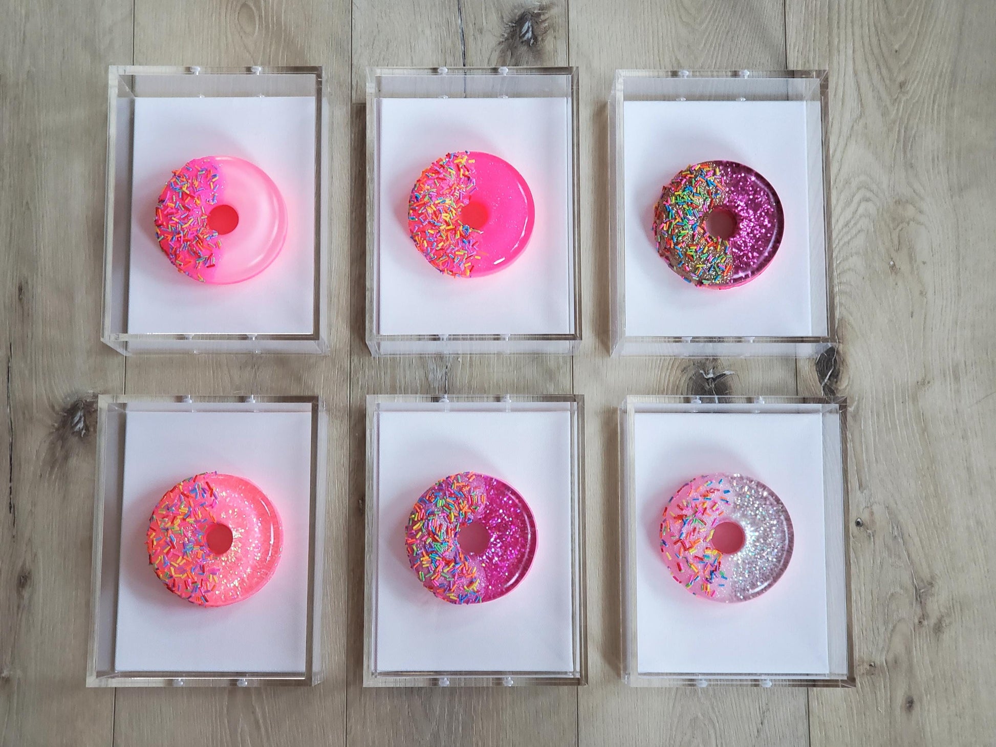 Resin Donut Shadow Box Art: Whimsical Pop Art Decor