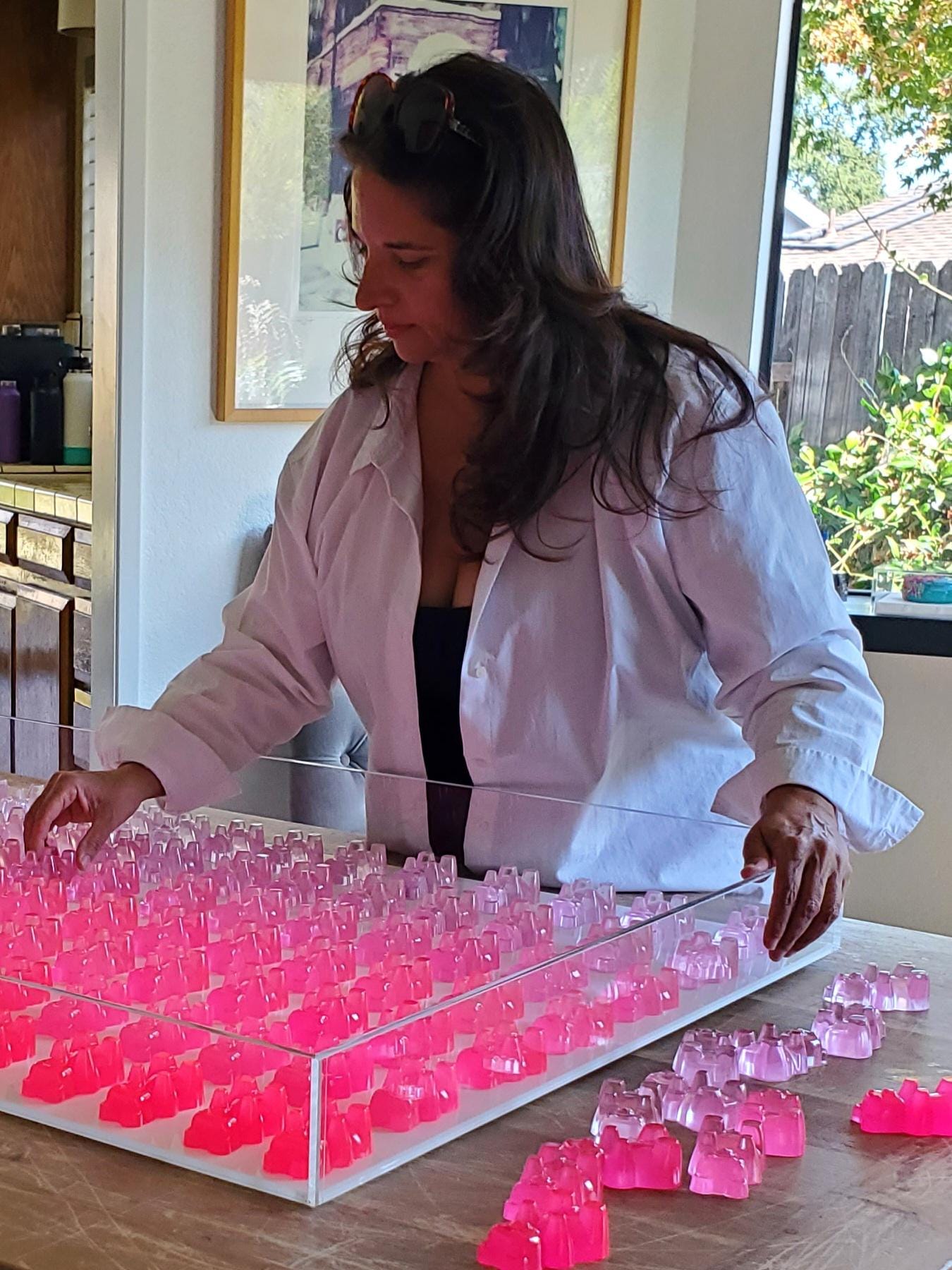 Resin Candy Gummy Resin Bear Shadow Box Art: Modern Pop Art Wall Decor