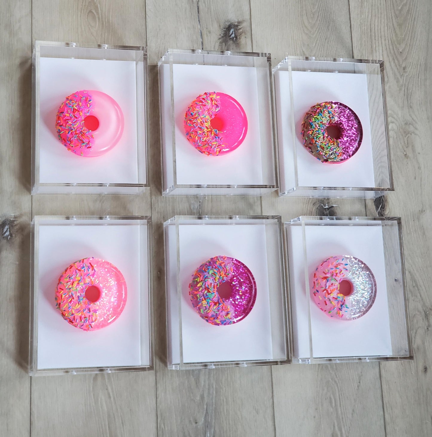Donut Shadow Box Art, Whimsical Kitchen Decor, Dessert Themed Handmade Custom-Made