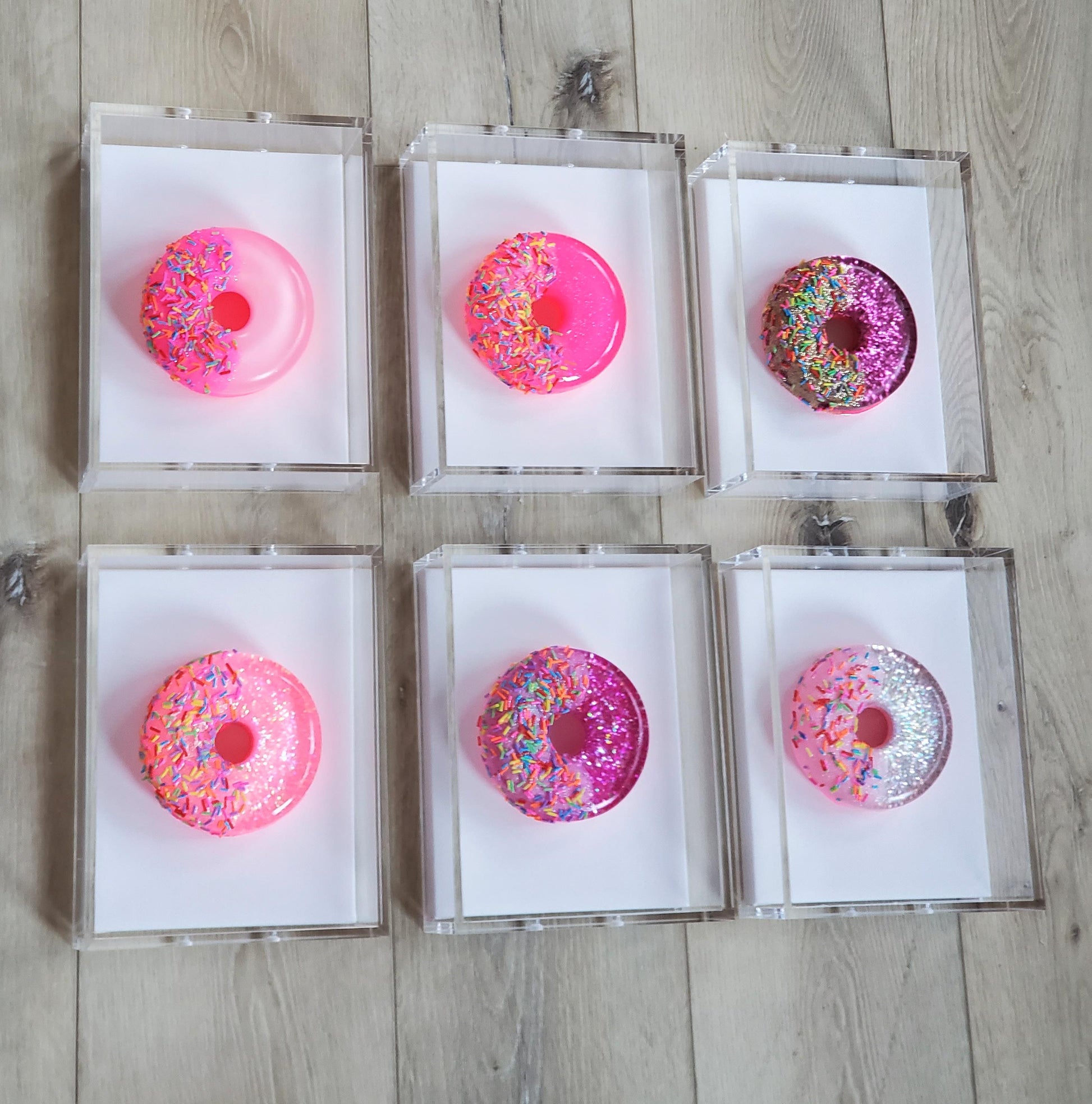 Donut Shadow Box Art, Whimsical Kitchen Decor, Dessert Themed Handmade Custom-Made