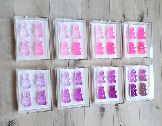 Gummy Bear Shadow Box Wall Art Set | Colorful Resin Sculpture | Playful Nursery, Living Room, Bedroom Decor | Kids Gift