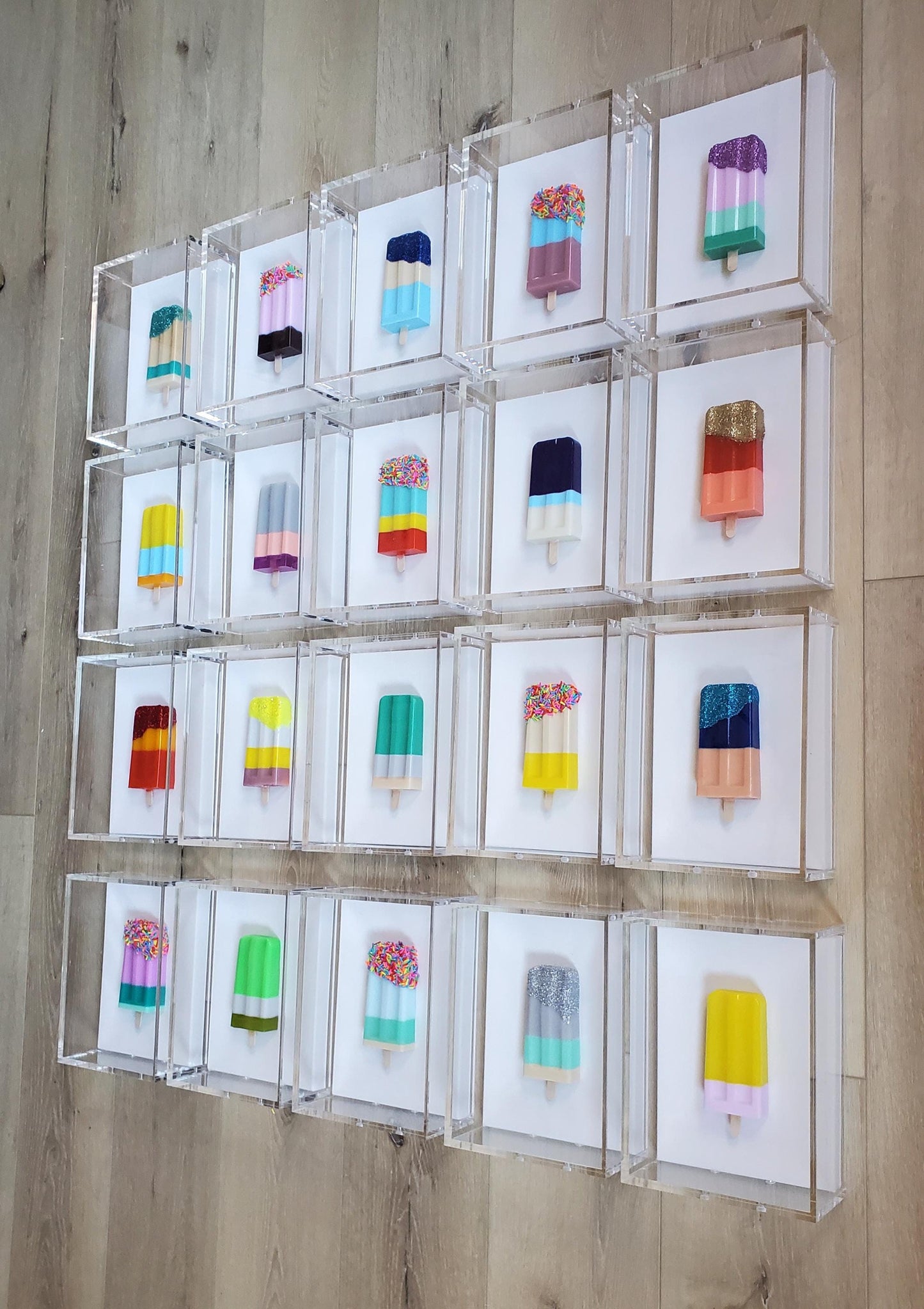 Custom 3D Ice Cream Pops Shadow Box Art: Whimsical Nursery & Kitchen Wall Decor