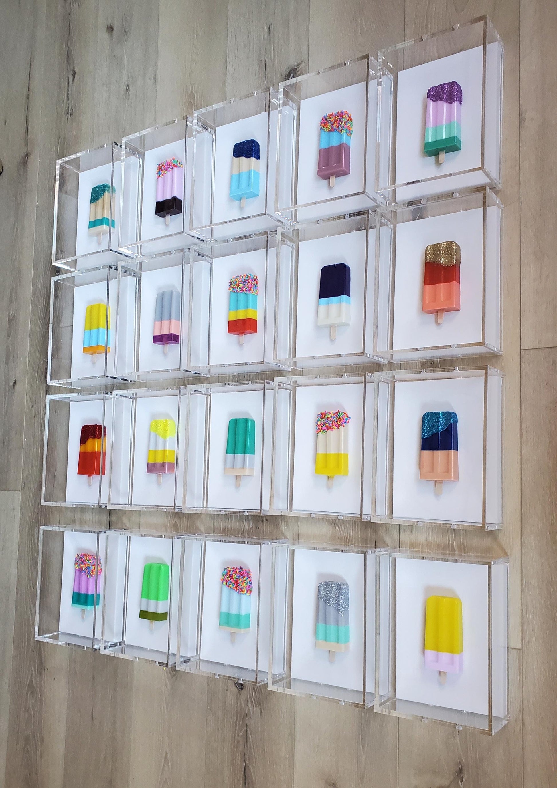 Custom 3D Ice Cream Pops Shadow Box Art: Whimsical Nursery & Kitchen Wall Decor