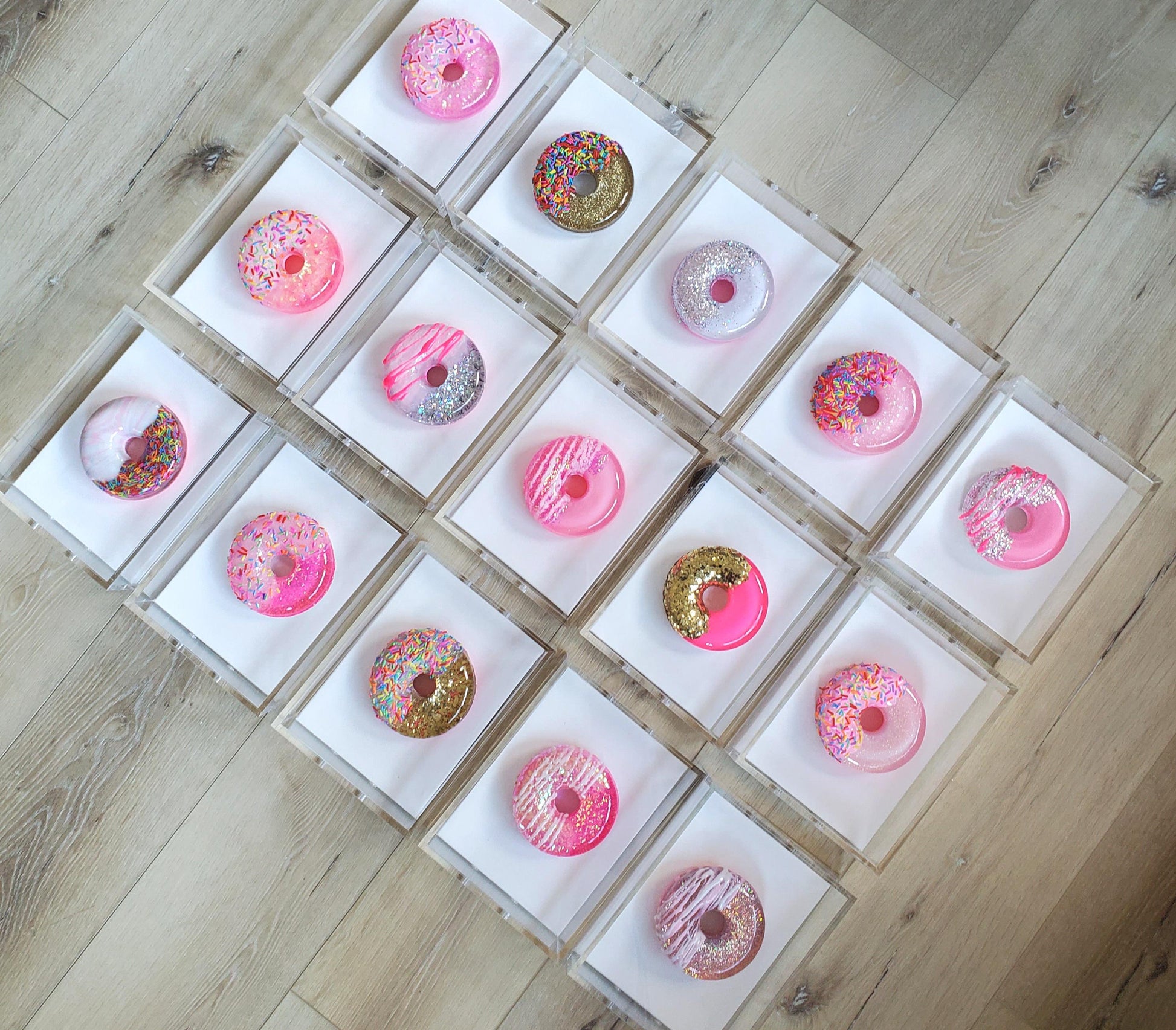 Resin Donut Shadow Box Art: Whimsical Pop Art Decor