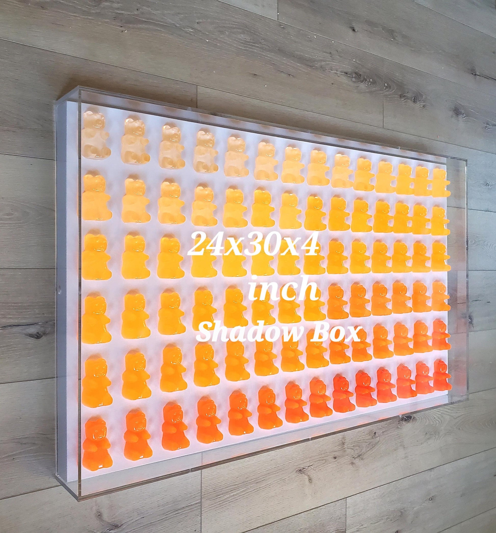 Giant Resin Gummy Bear Framed Wall Decor: 3D Pop Art Shadow Box Customize Art