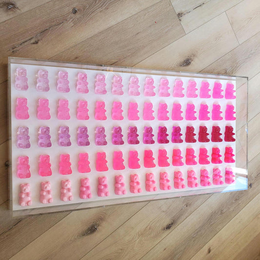Resin Gummy Bear Wall Art: Modern Pop Sculpture, Candy Colors