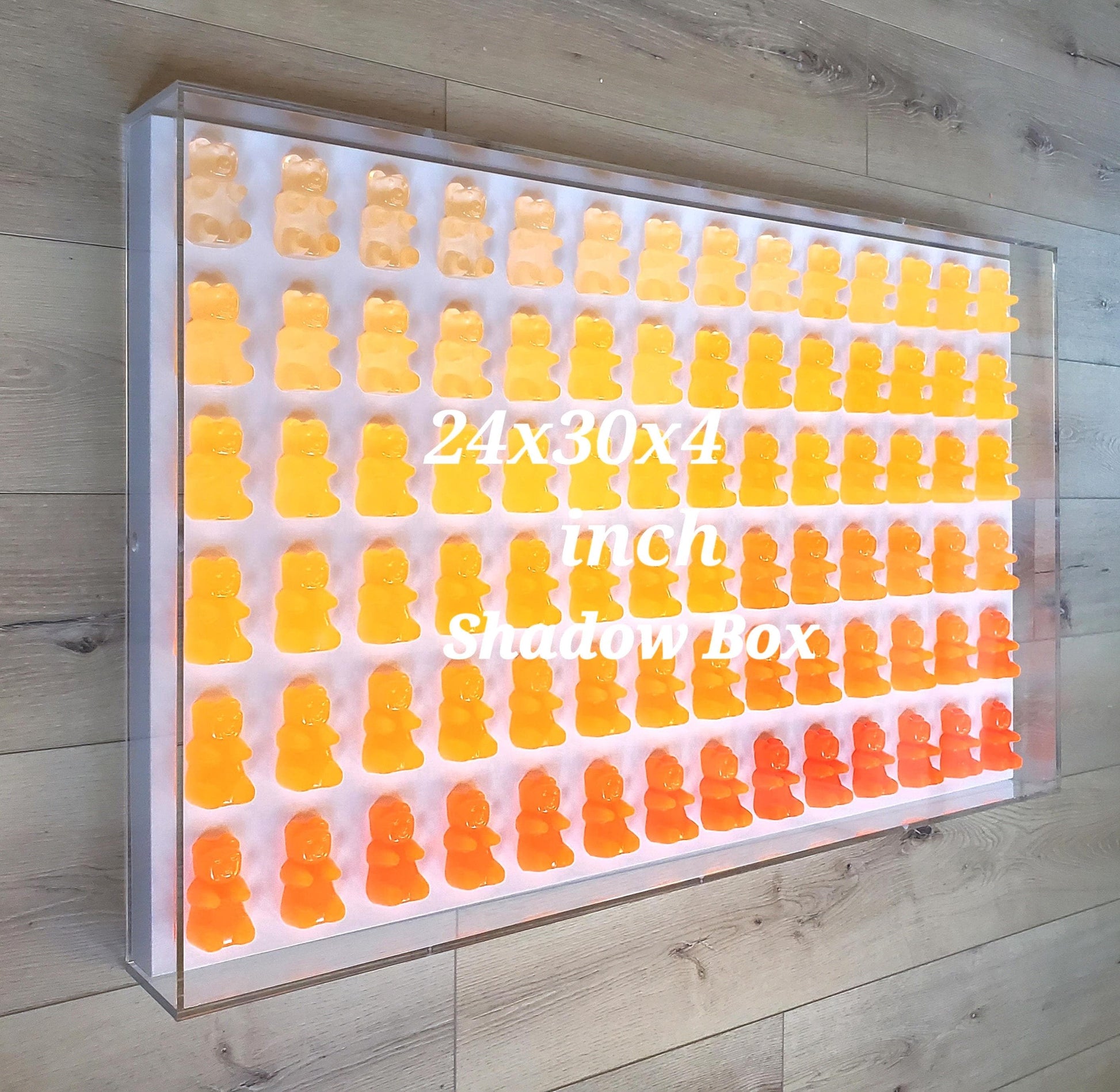 Candy-Inspired Resin Bear Shadow Box: 3D Pop Art Wall Decor