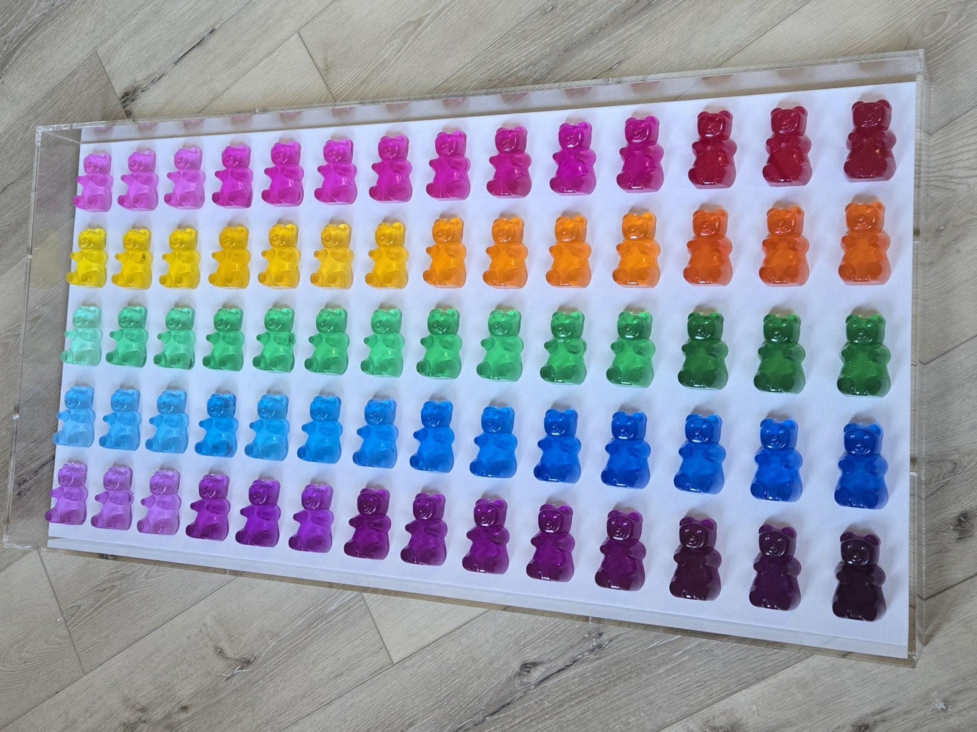 Candy-Inspired Resin Bear Shadow Box: 3D Pop Art Wall Decor