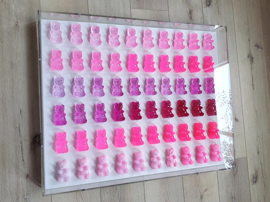 Giant Bear Pop Art: Resin Candy Inspired Wall Decor - Acrylic Shadow Box