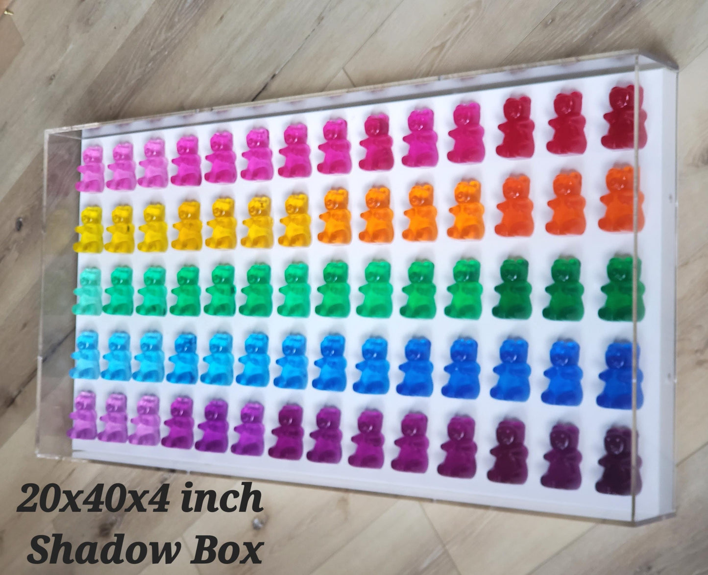 Giant Candy Bear Pop Art: Resin Candy Inspired Wall Decor - Acrylic Shadow Box