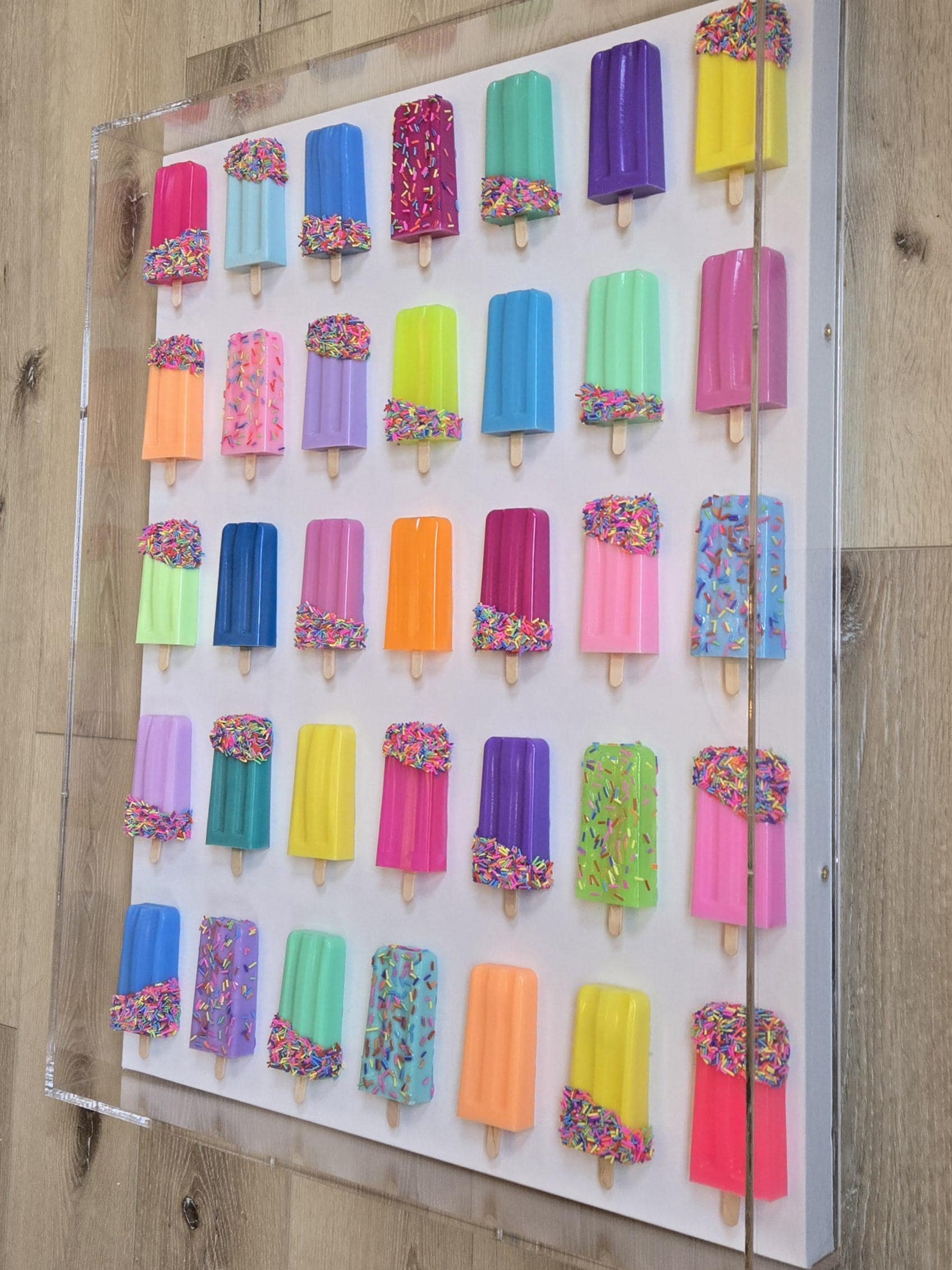 Resin Popsicle Pop Art Wall Decor: Handmade Shadow Box Acrylic