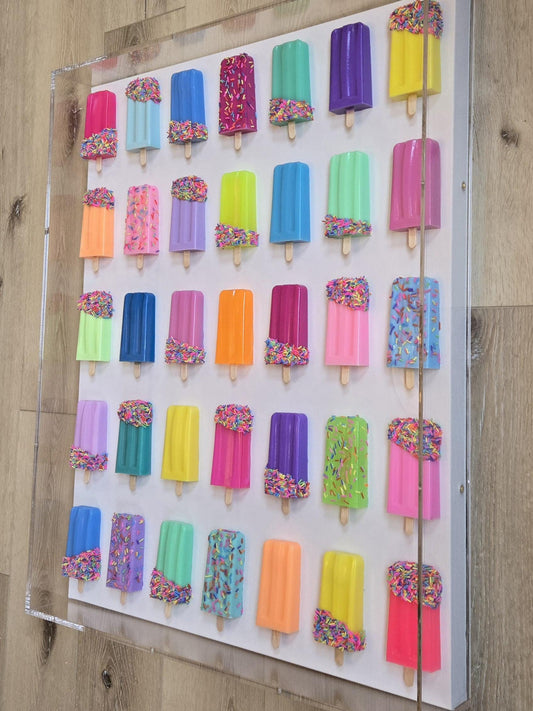 Resin Ice Cream Pop Art Wall Decor: Handmade Shadow Box Acrylic