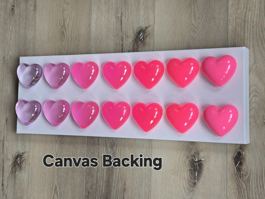 Resin Heart Shadow Box Art: Custom Color Pop Decor, 8x24