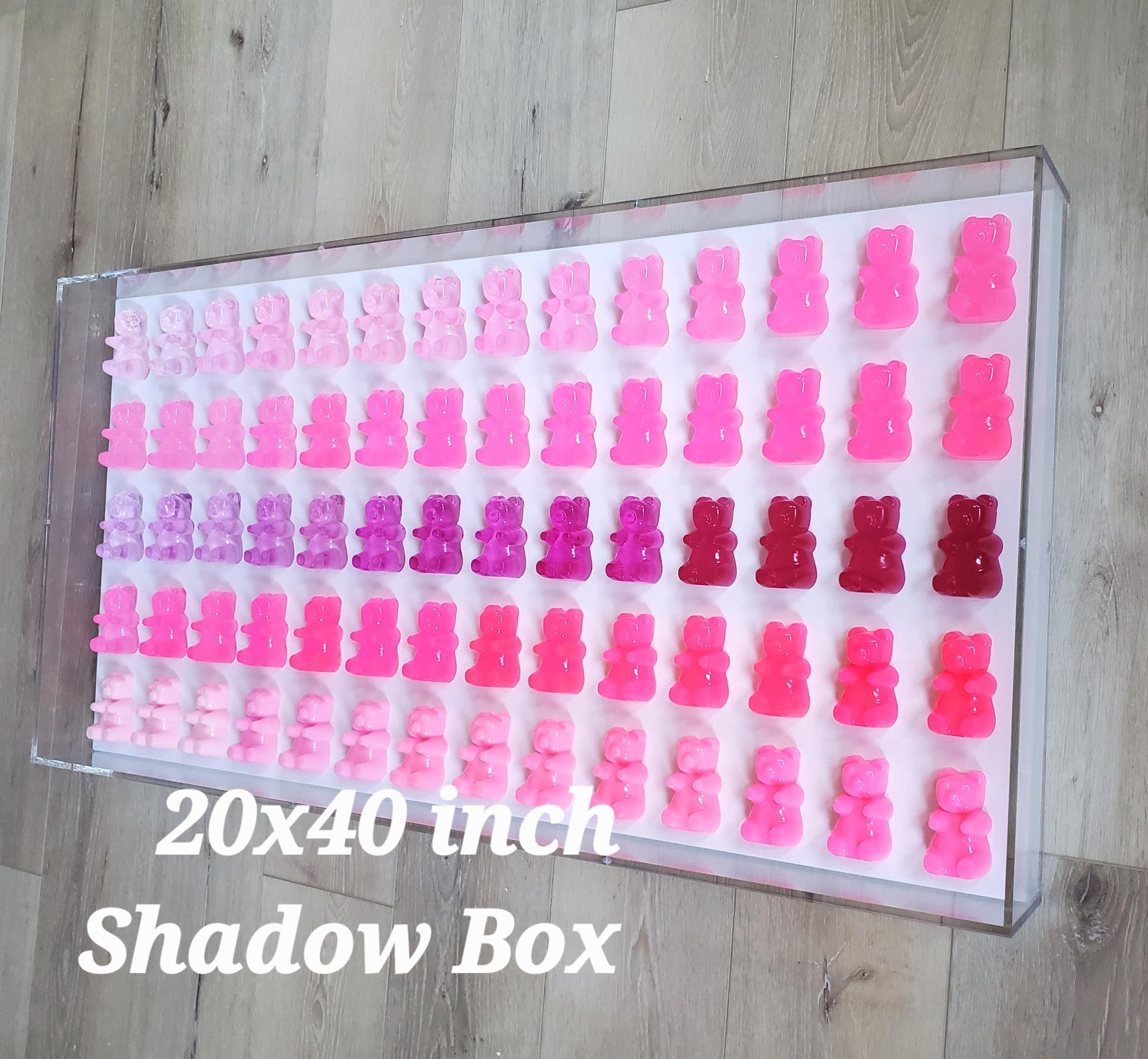 Giant Candy Bear Pop Art: Resin Candy Inspired Wall Decor - Acrylic Shadow Box