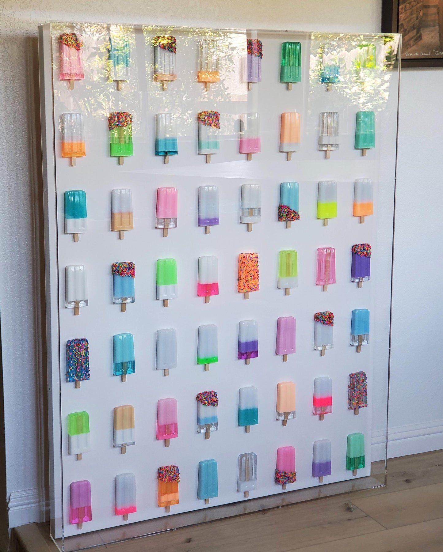 Pop Art Ice Pop Shadow Box: Large Acrylic Wall Hanging