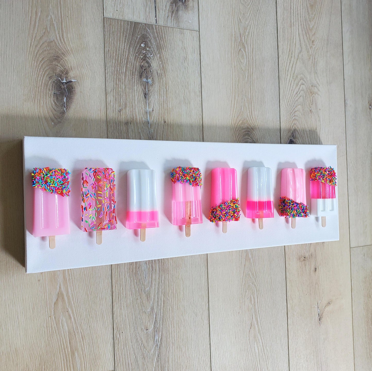 Customizable Resin Ice Pop Wall Art: 3D Shadow Box Sculpture