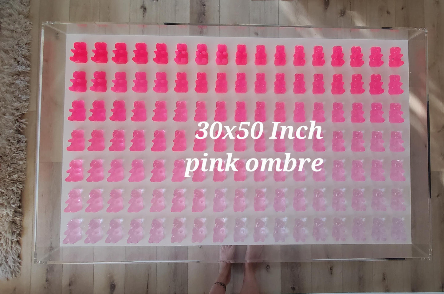 Candy Inspired Resin Bear Shadow Box Wall Art: Colorful Resin Candy, Kids Room Decor, Customizable